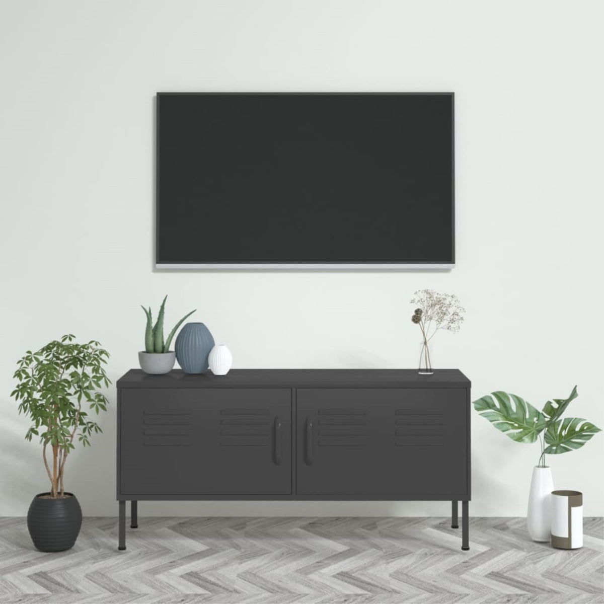 Vidaxl Tv Cabinet Anthracite 41.3'X13.8'X19.7' Steel