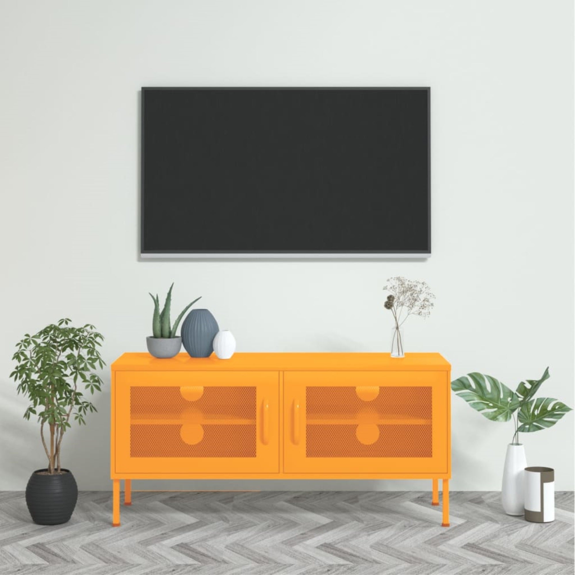 Vidaxl Tv Cabinet Mustard Yellow 41.3'X13.8'X19.7' Steel