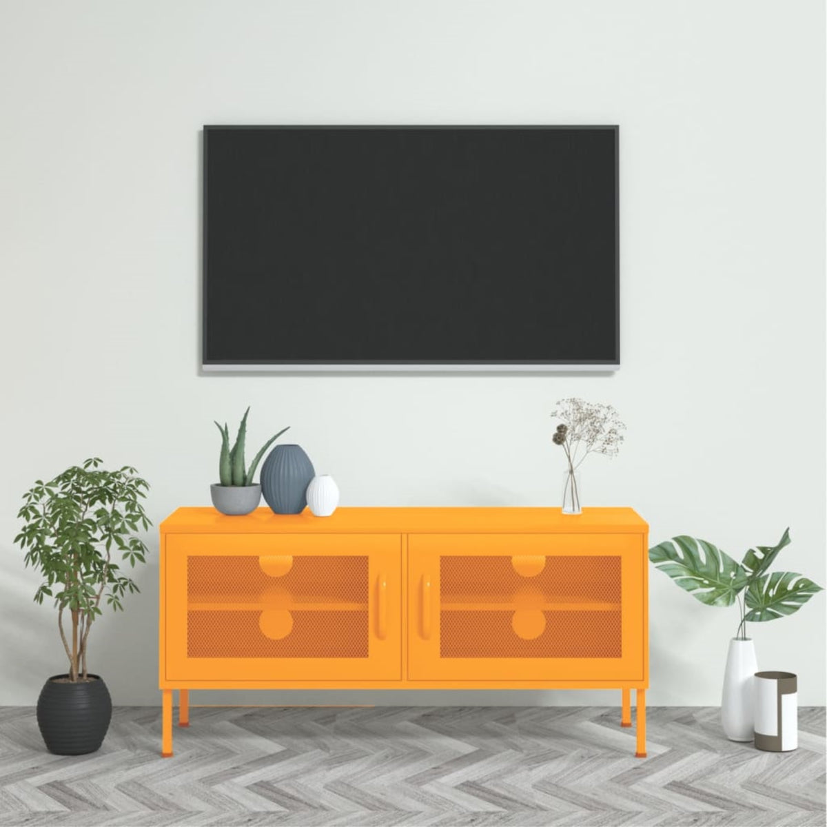 Vidaxl Tv Cabinet Mustard Yellow 41.3'X13.8'X19.7' Steel