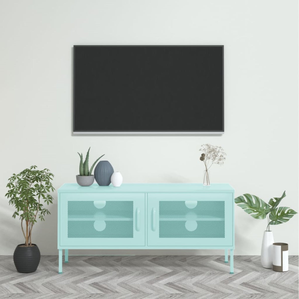Vidaxl Tv Cabinet Mint 41.3'X13.8'X19.7' Steel