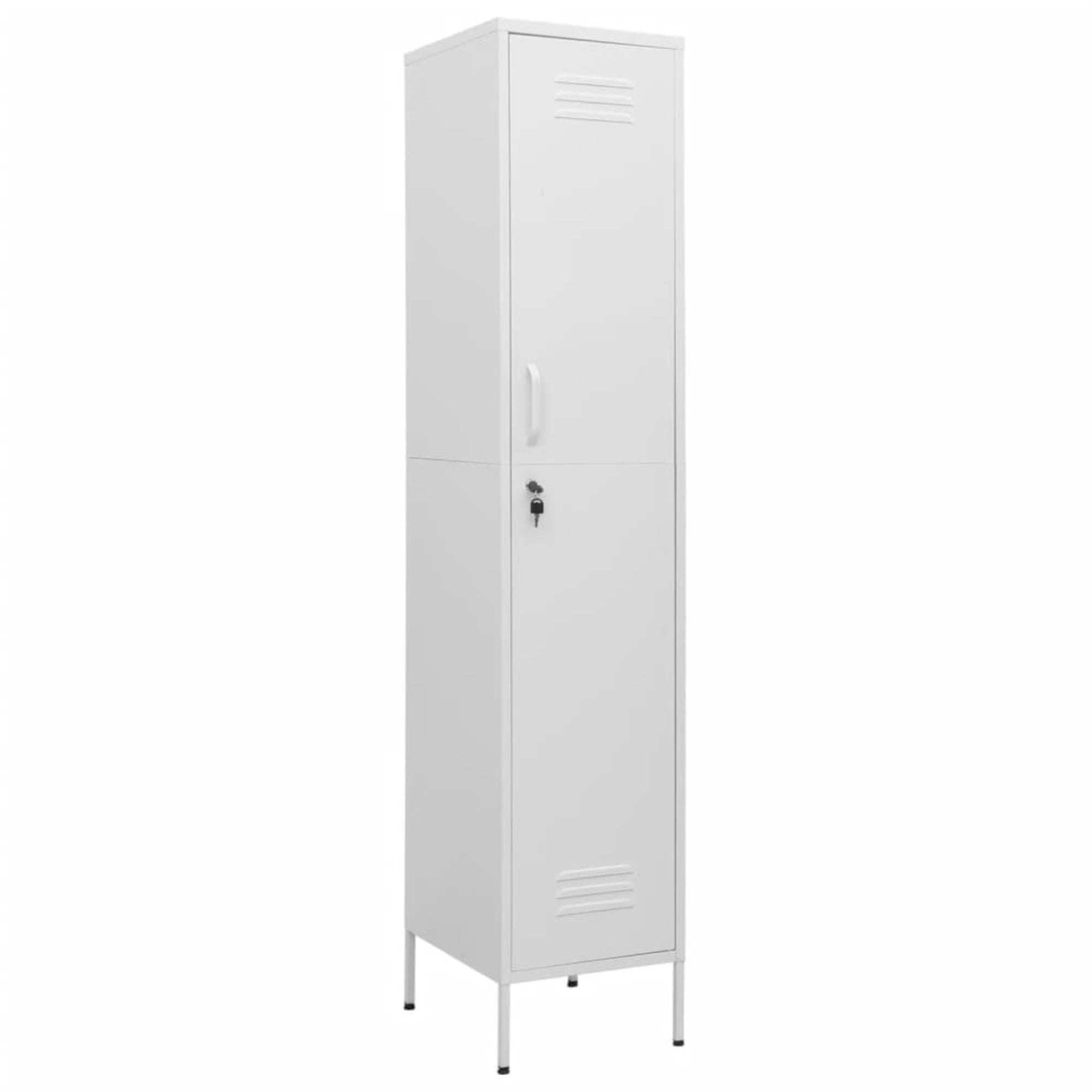 Vidaxl Locker Cabinet White 13.8'X18.1'X70.9' Steel