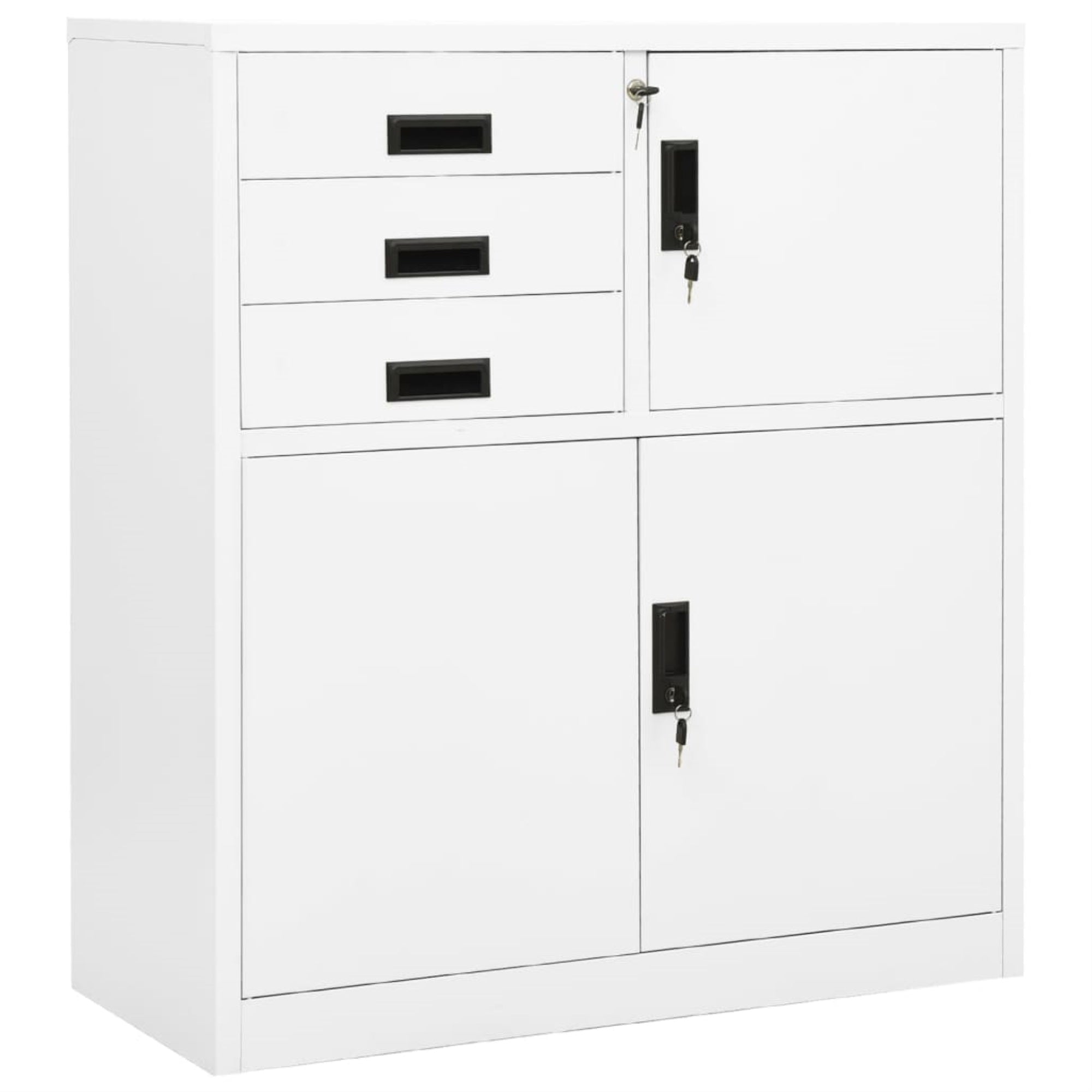 Vidaxl Office Cabinet White 35.4'X15.7'X40.2' Steel