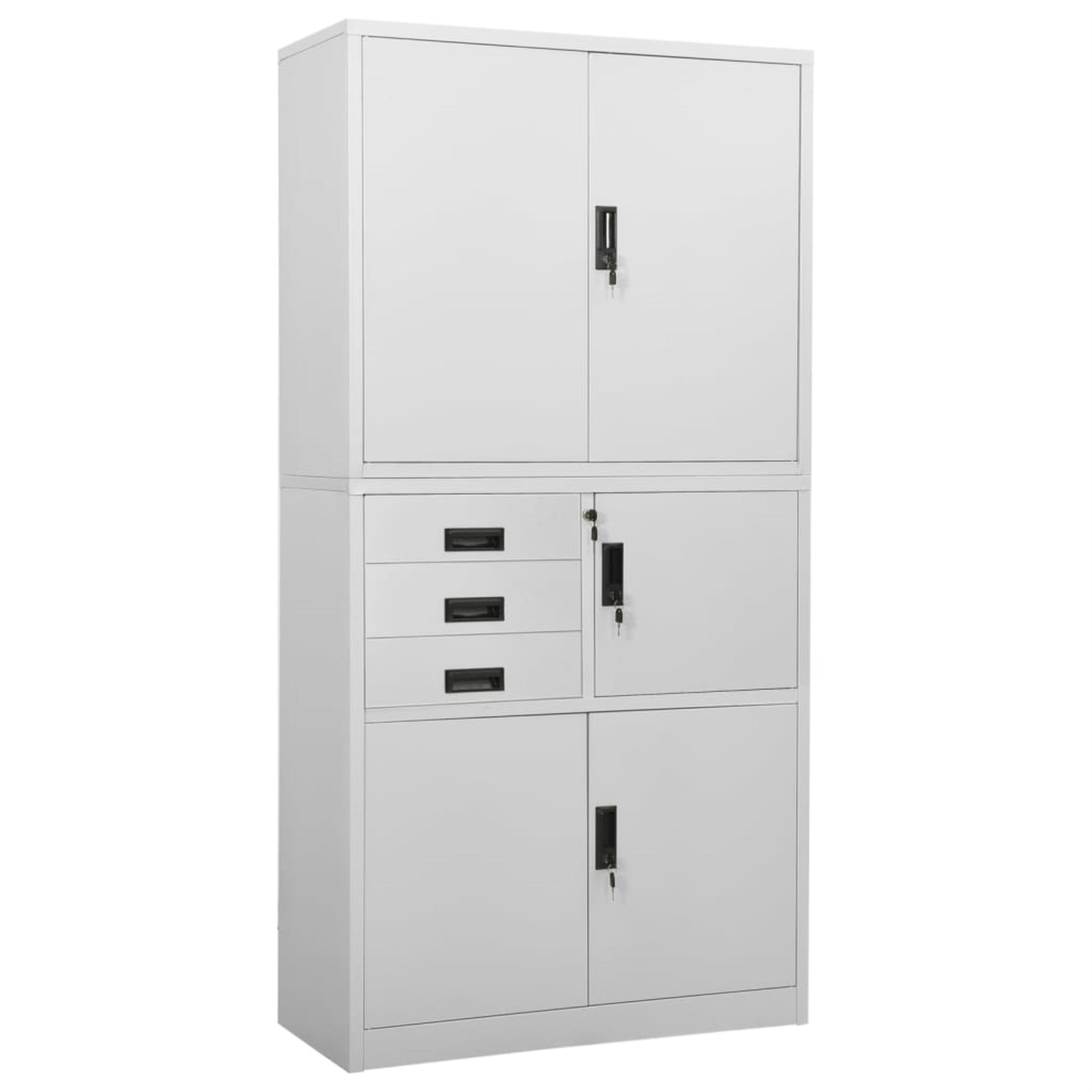 Vidaxl Office Cabinet Light Gray 35.4'X15.7'X70.9' Steel