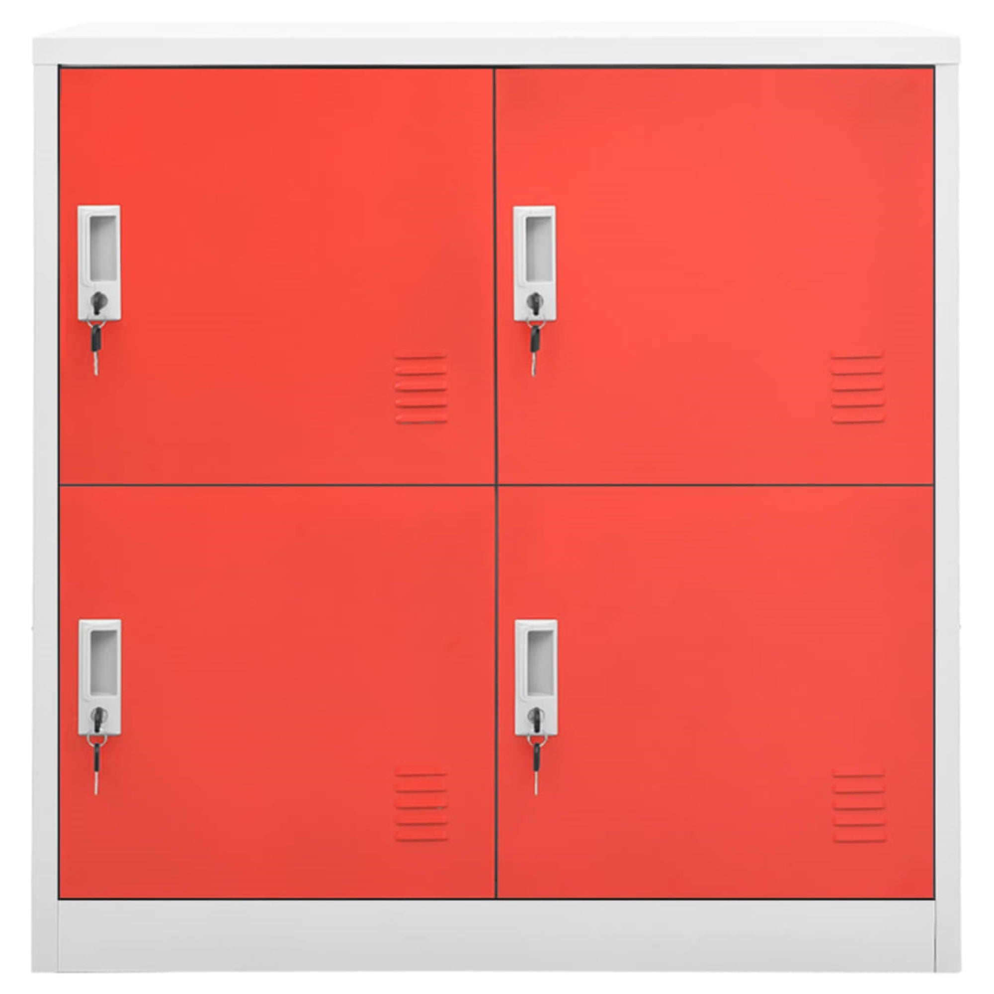 Vidaxl Locker Cabinet Light Gray And Red 35.4'X17.7'X36.4' Steel