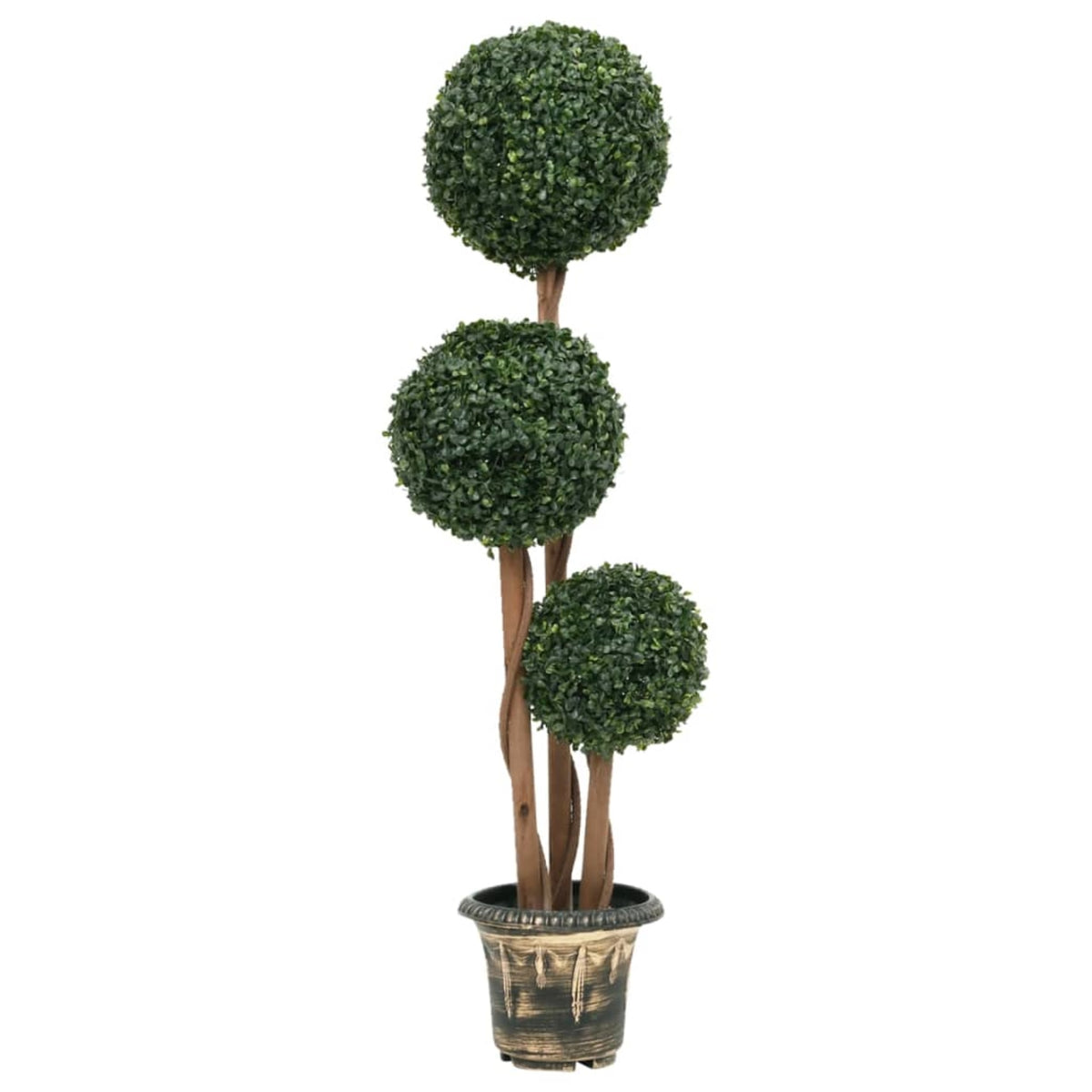 Vidaxl Artificial Boxwood Plant With Pot Ball Shaped Green 46.9'