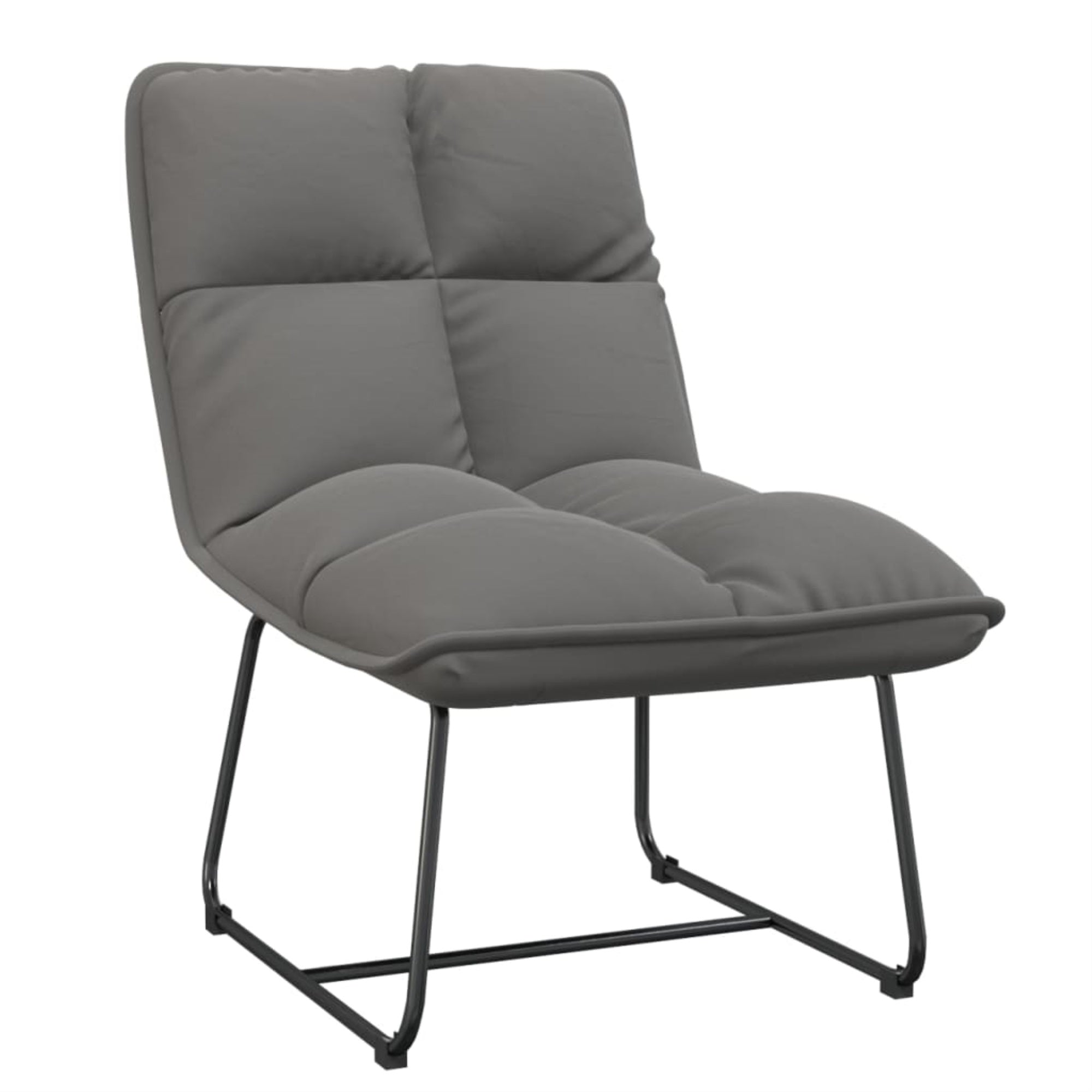 Vidaxl Leisure Chair With Metal Frame Light Gray Velvet