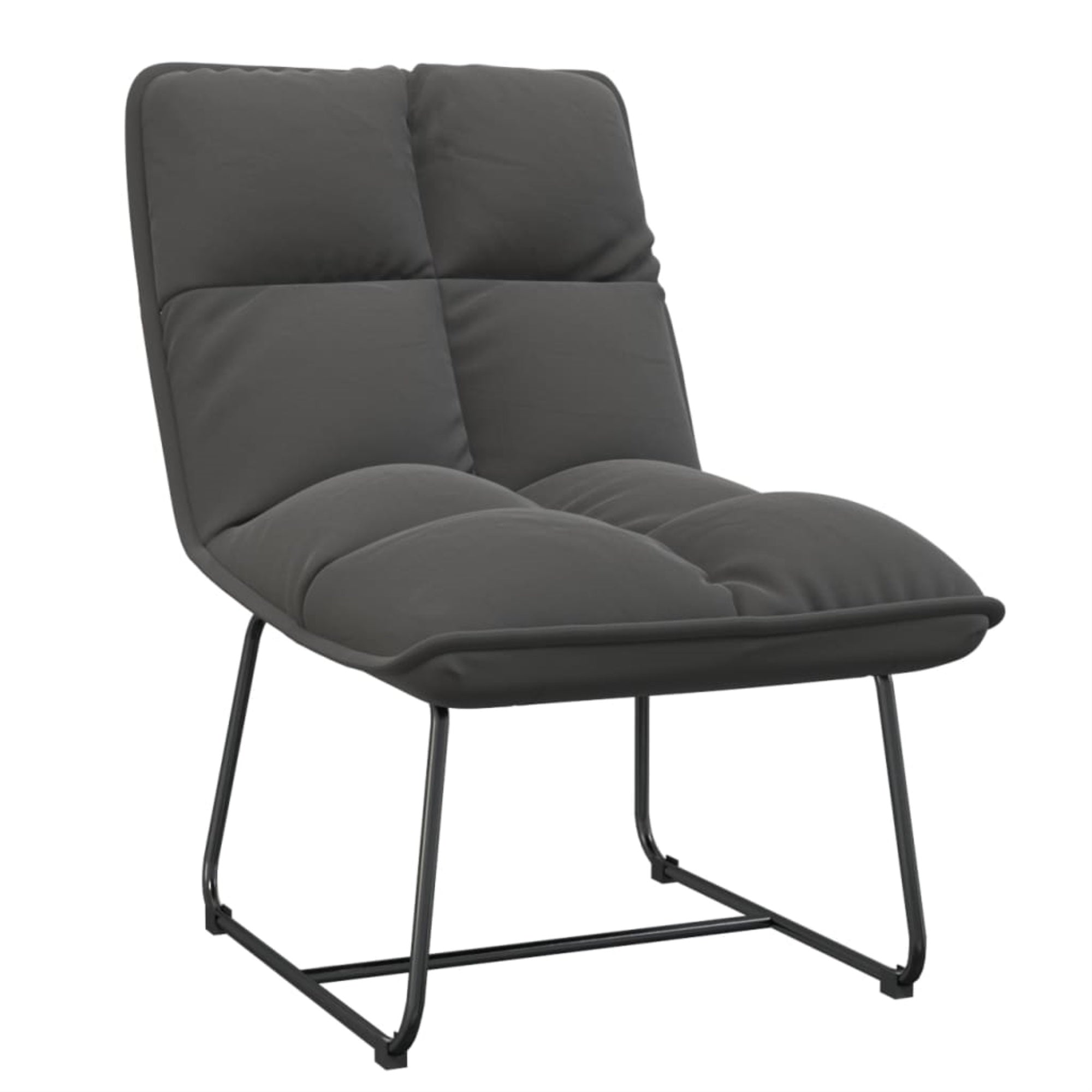 Vidaxl Leisure Chair With Metal Frame Dark Gray Velvet