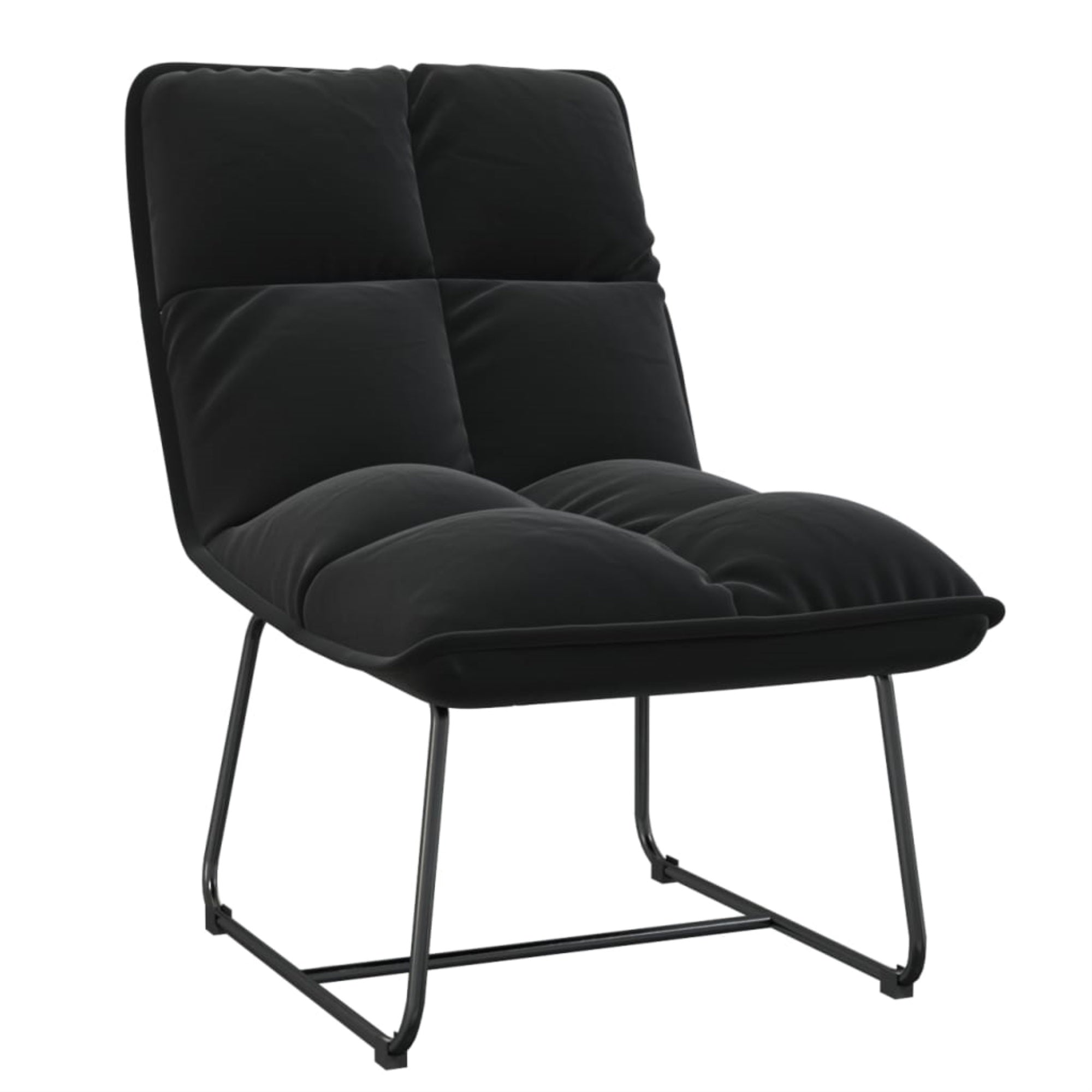 Vidaxl Leisure Chair With Metal Frame Black Velvet