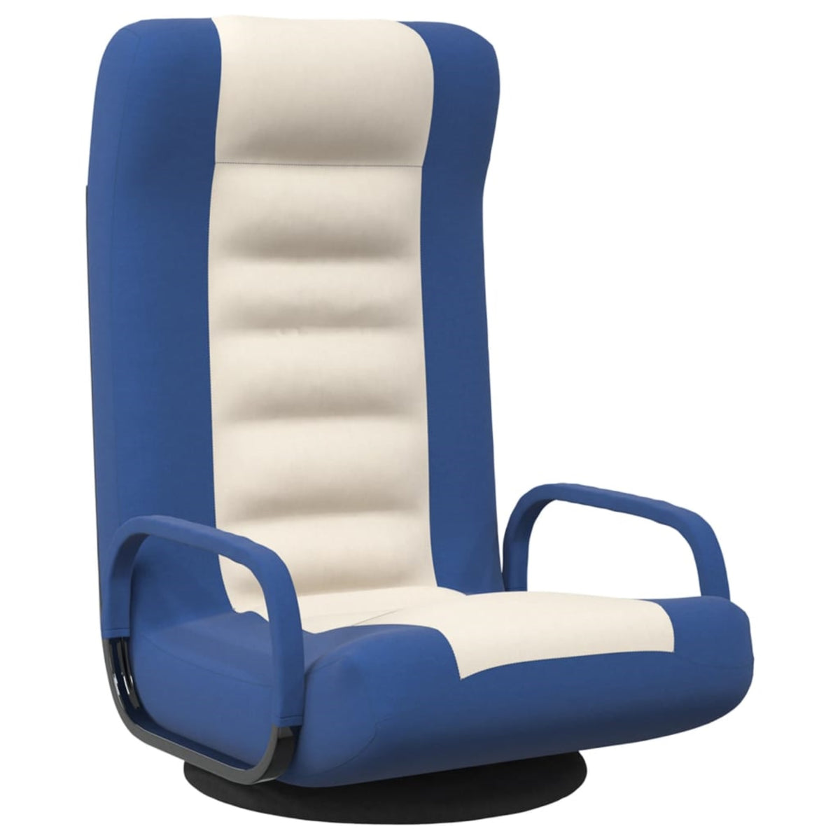 Vidaxl Swivel Floor Chair Blue And Cream Fabric