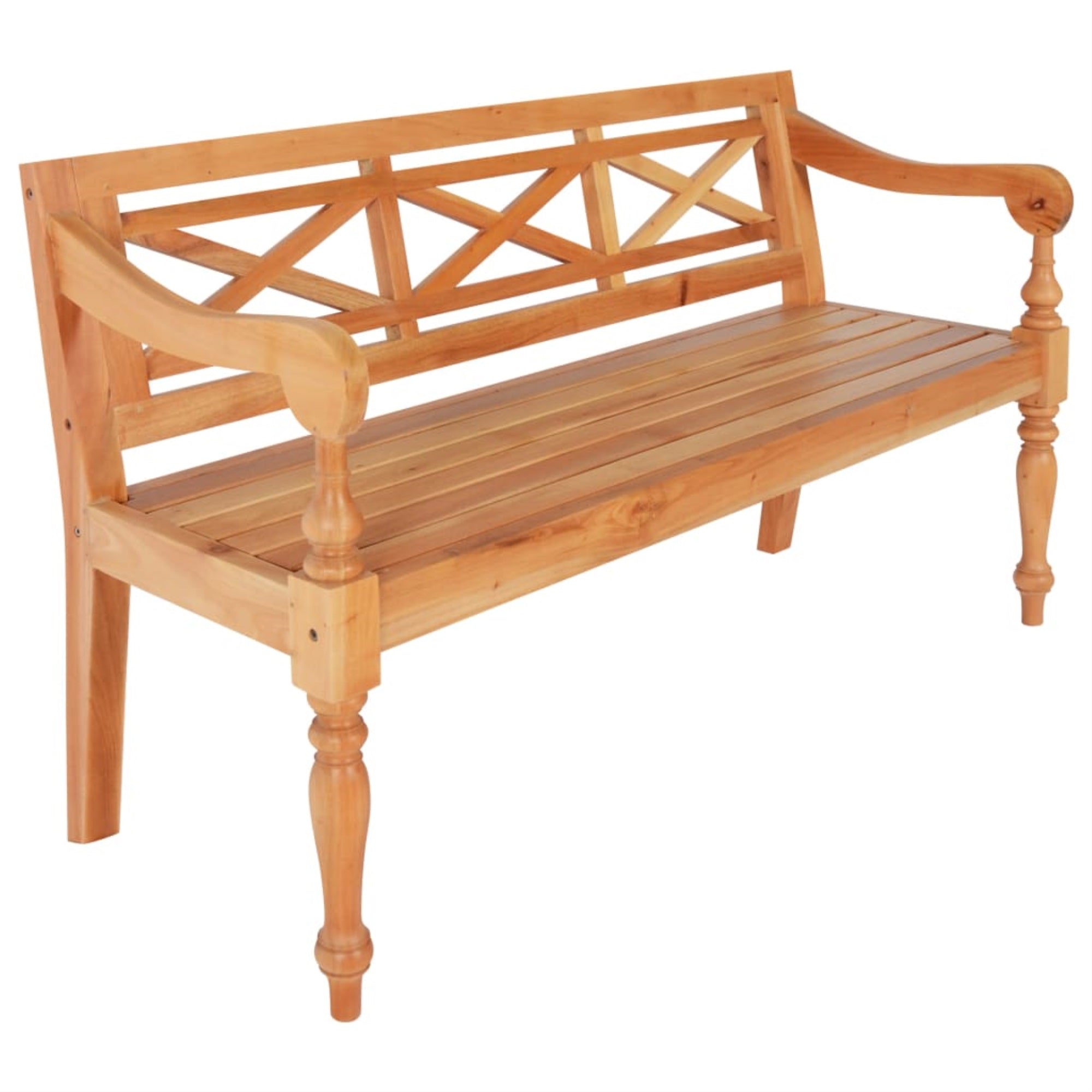 Vidaxl Batavia Bench 48.4' Solid Mahogany Wood Light Brown