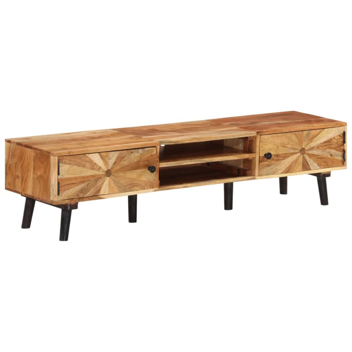 Vidaxl Tv Cabinet 57.1'X13.8'X13.8' Solid Acacia Wood
