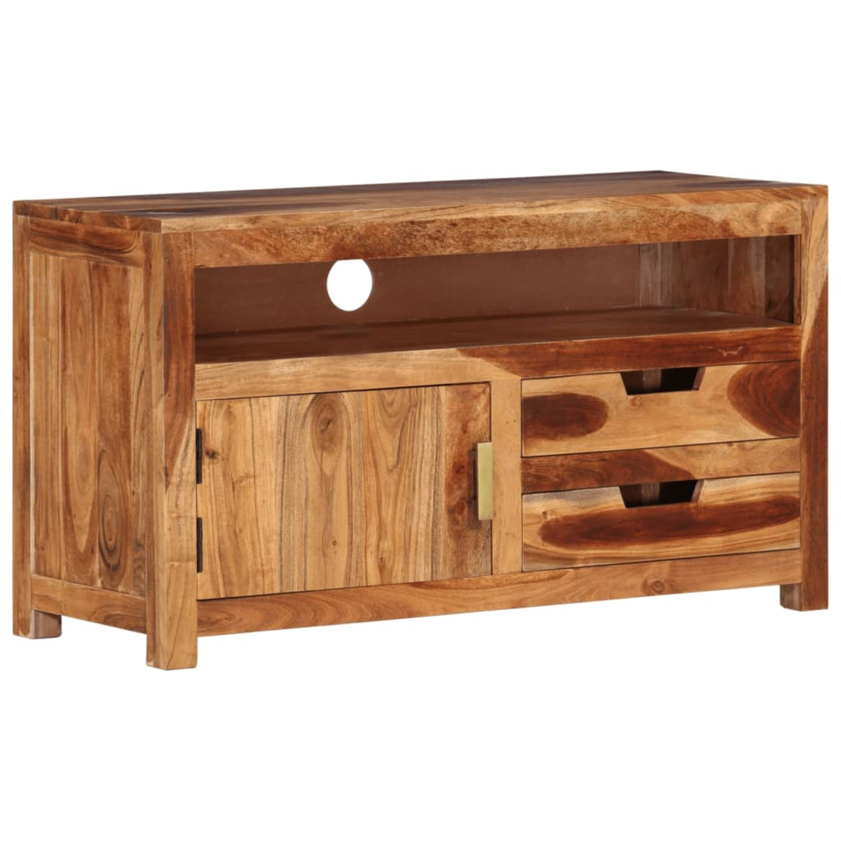 Vidaxl Tv Cabinet 35.4'X13.6'X19.7' Solid Wood Acacia