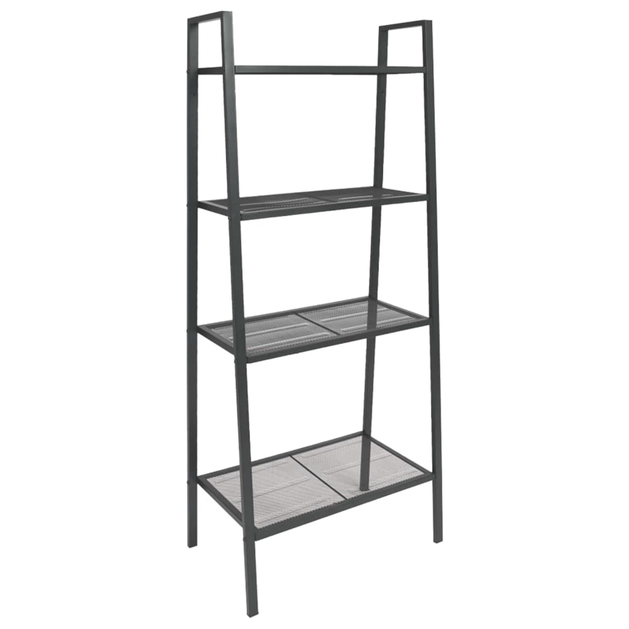 Vidaxl Ladder Bookcase 4 Tiers Metal Anthracite
