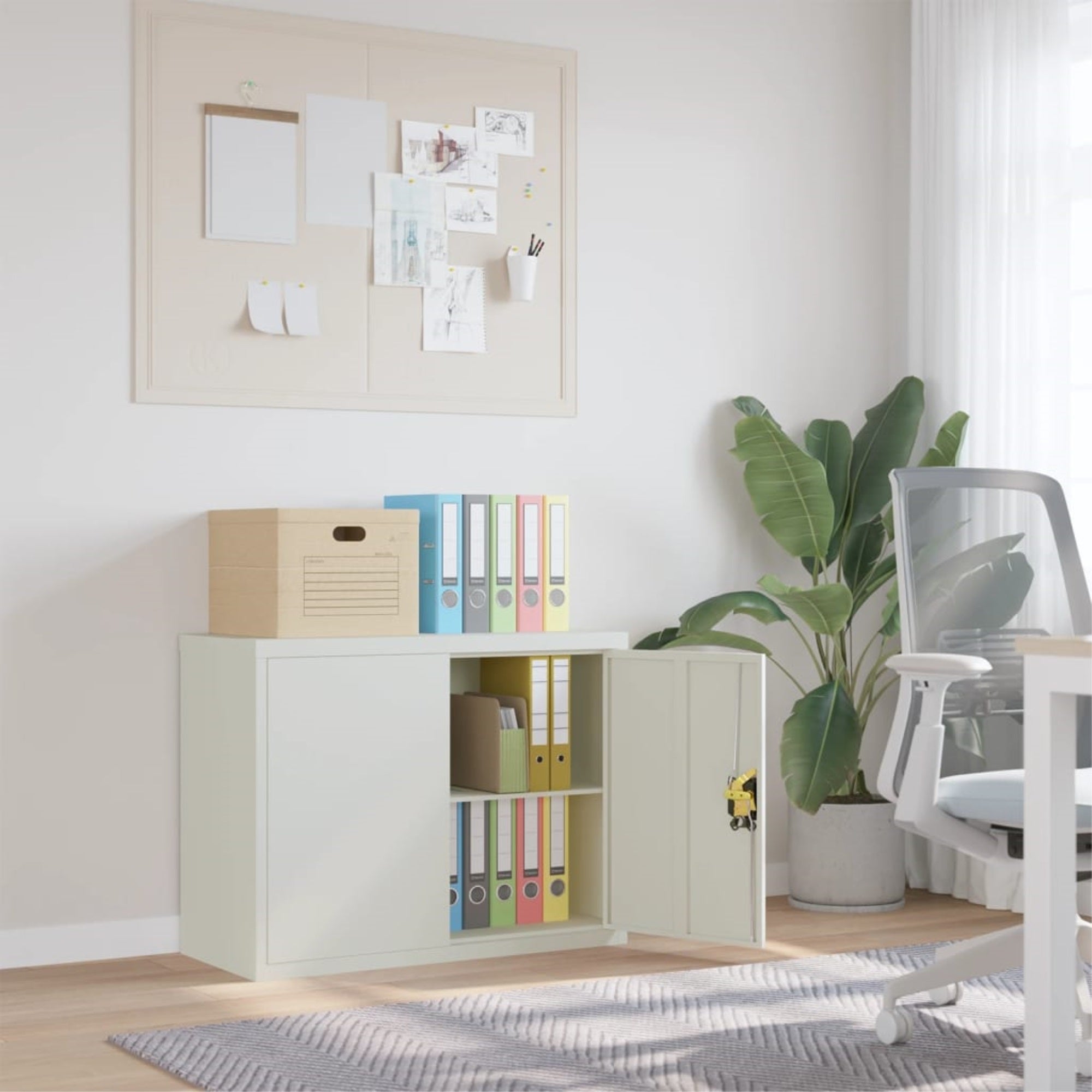 Vidaxl File Cabinet Light Gray 35.4'X15.7'X27.6' Steel