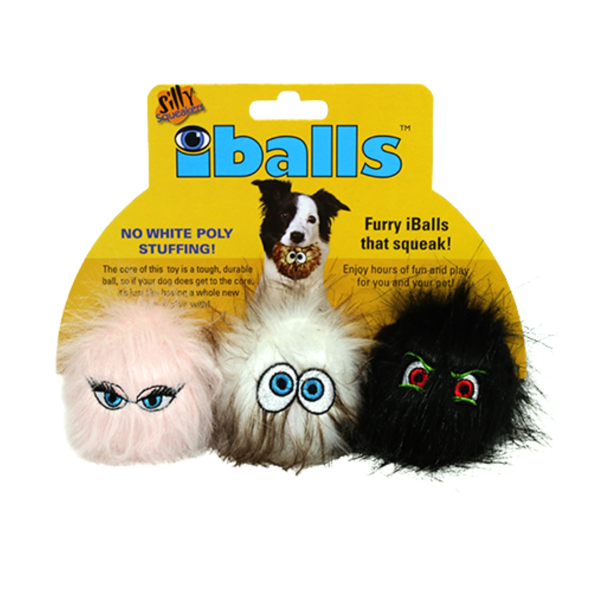 Silly Squeaker Iball Small Black Brown Pink