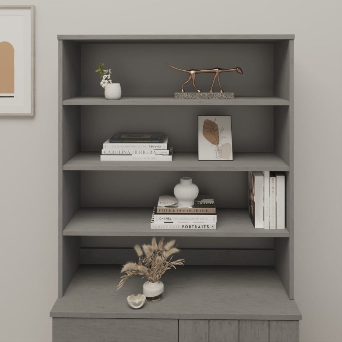 Vidaxl Top For Highboard Light Gray 35.4'X11.8'X39.4' Solid Wood Pine