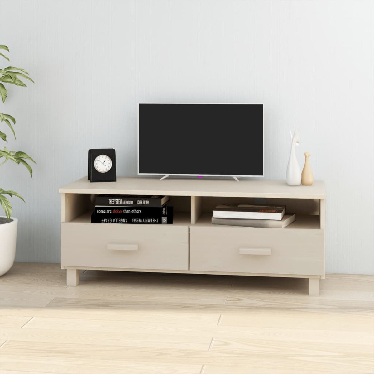 Vidaxl Tv Cabinet Honey Brown 41.7'X15.7'X15.7' Solid Wood Pine