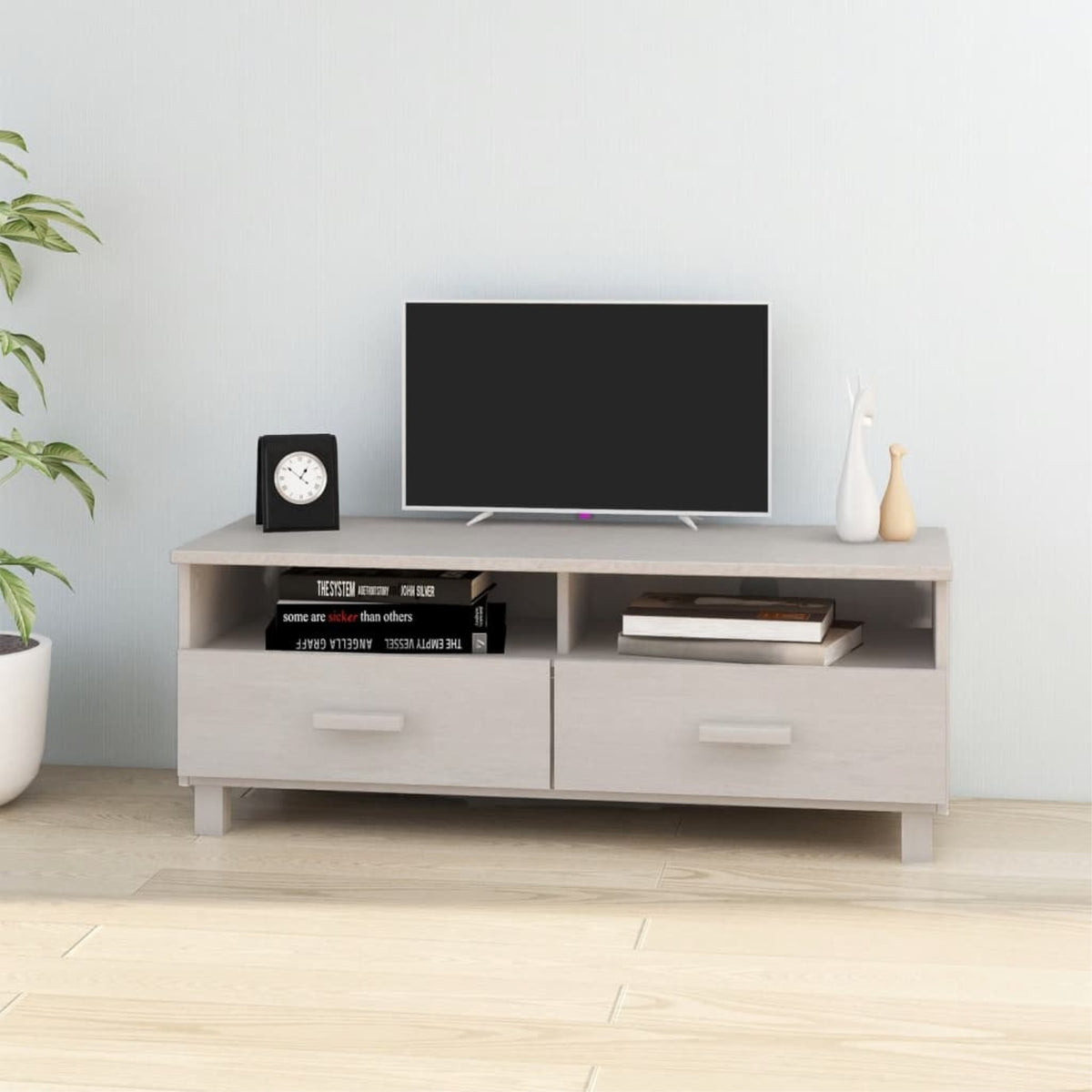 Vidaxl Tv Cabinet White 41.7'X15.7'X15.7' Solid Wood Pine