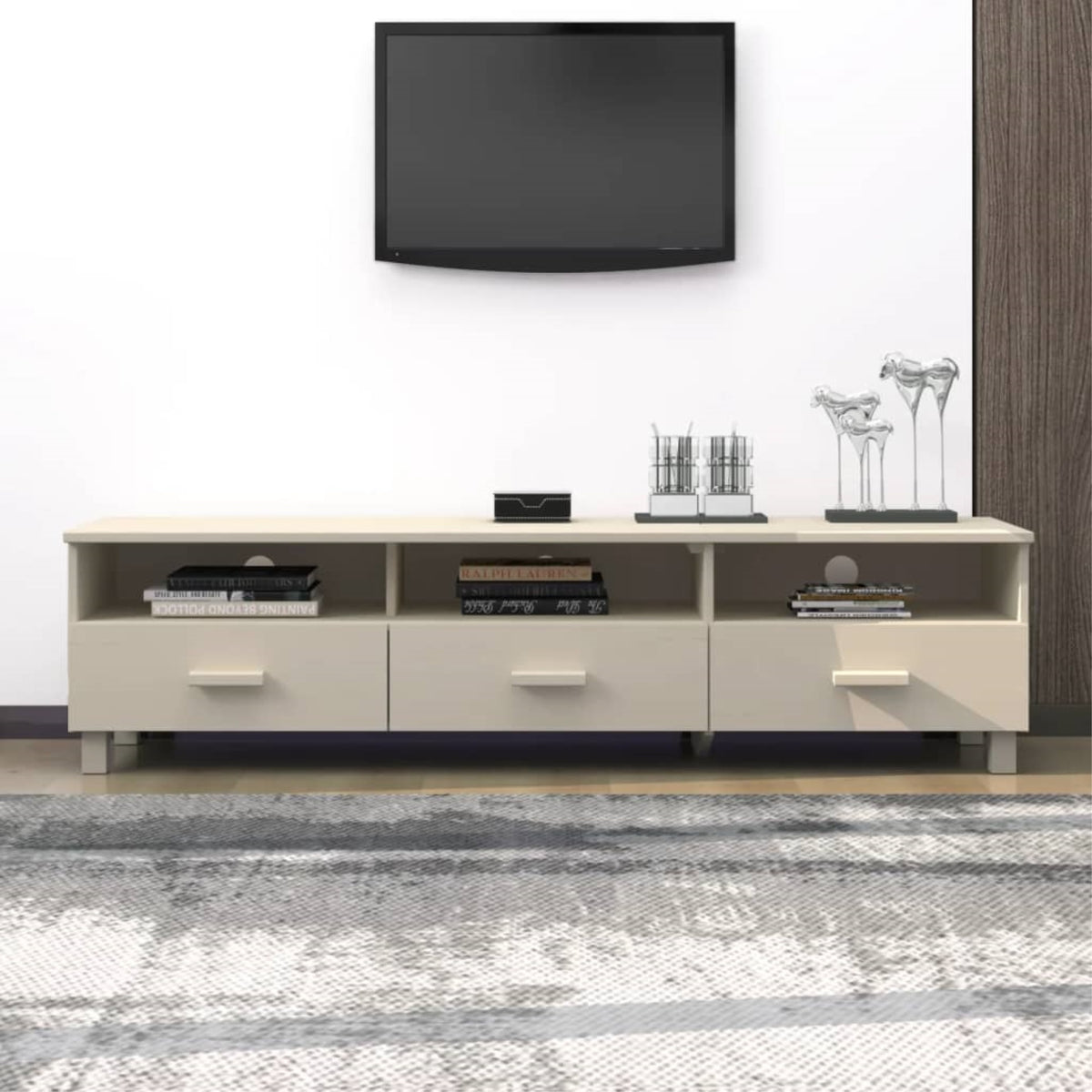 Vidaxl Tv Cabinet Honey Brown 62.2'X15.7'X15.7' Solid Wood Pine