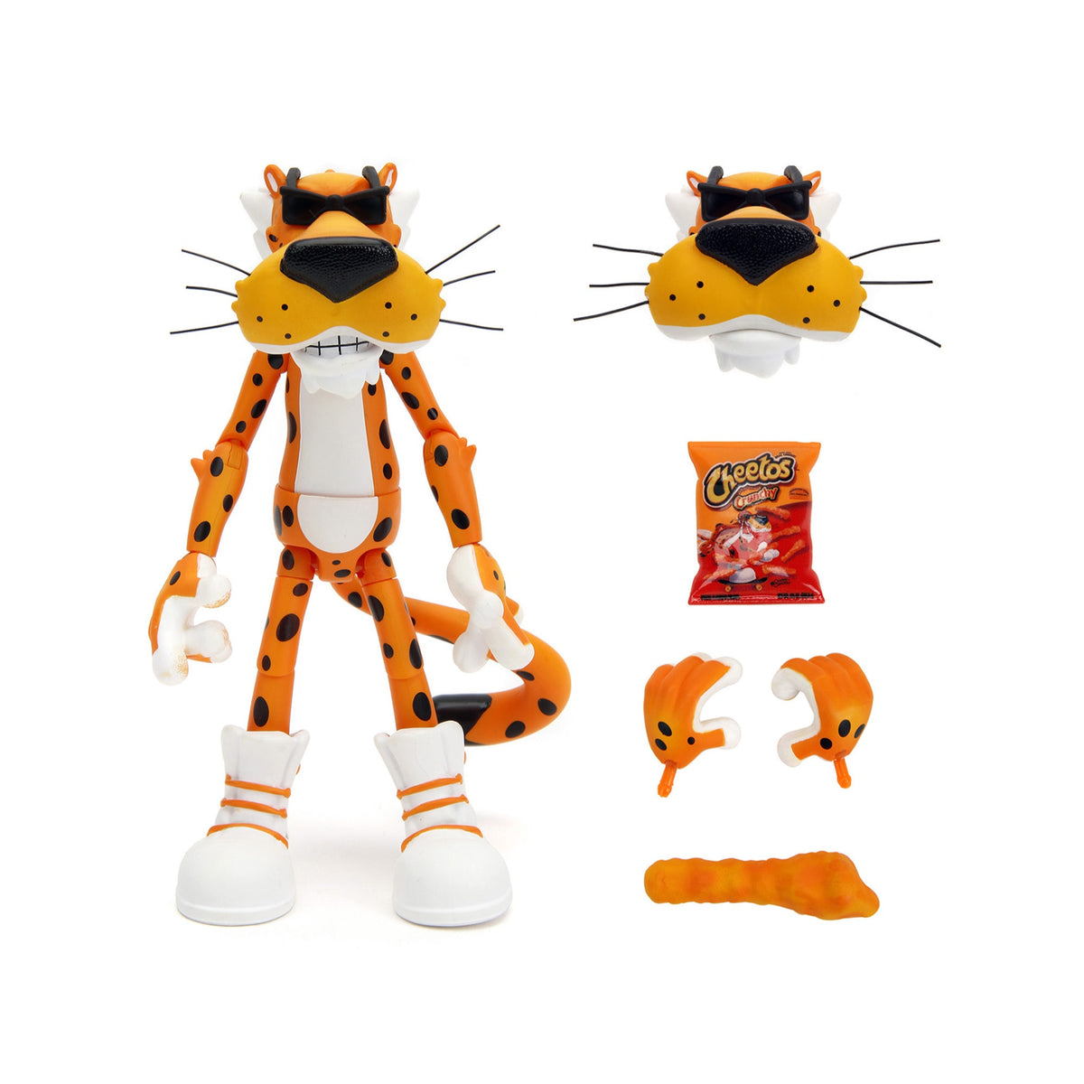 Chester Cheetah 5.5' Figure With Accessories And Alternate Head And Hands 'Cheetos Crunchy' Model By Jada