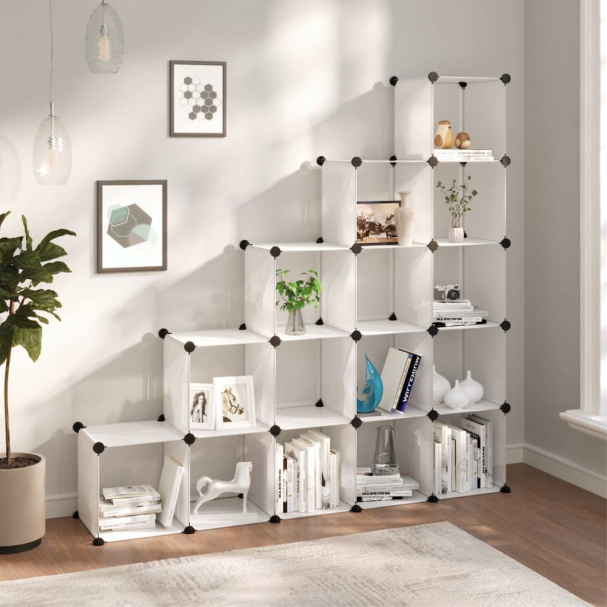 Vidaxl Storage Cube Organizer With 15 Cubes Transparent Pp