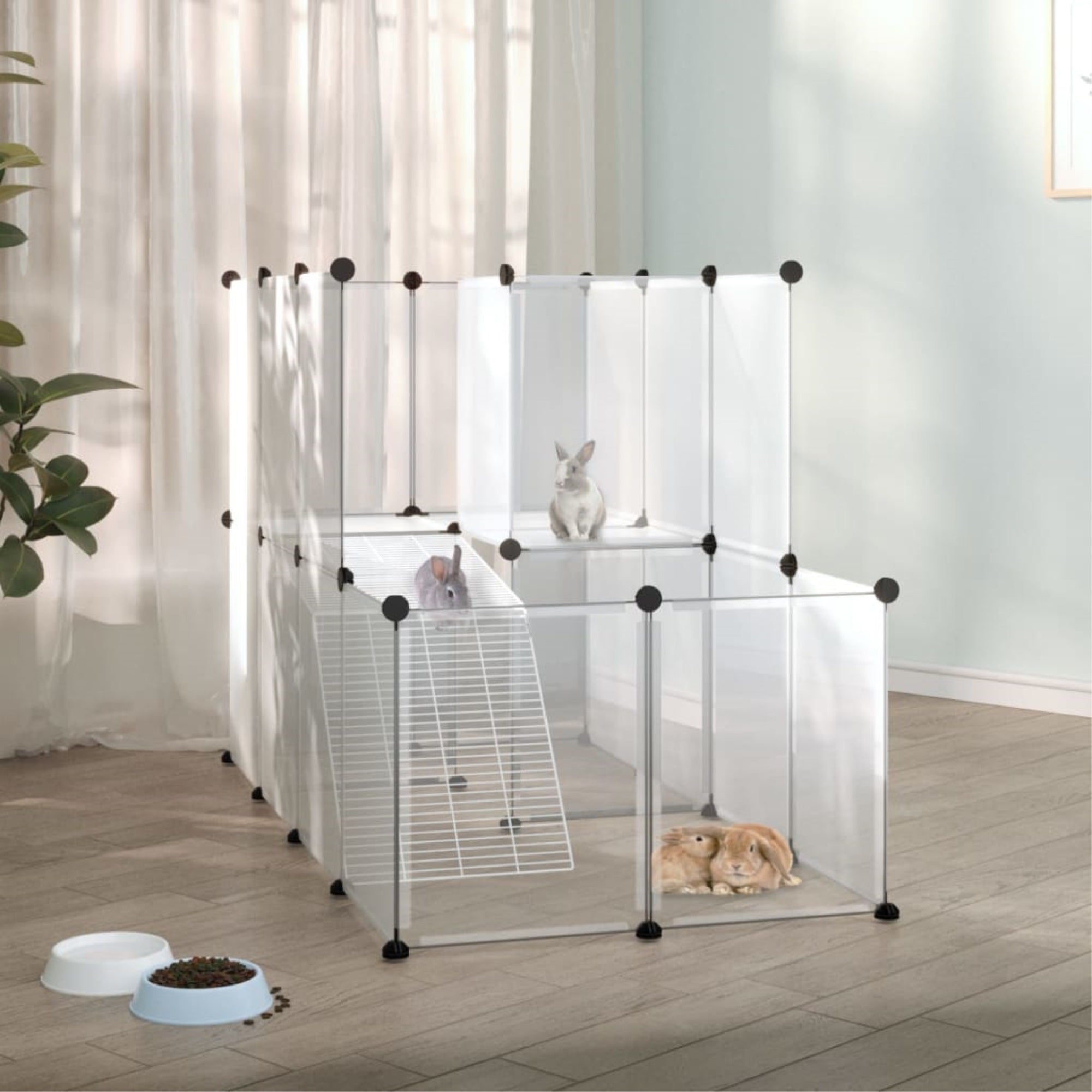 Vidaxl Small Animal Cage Transparent 55.9'X29.1'X36.6' Pp And Steel