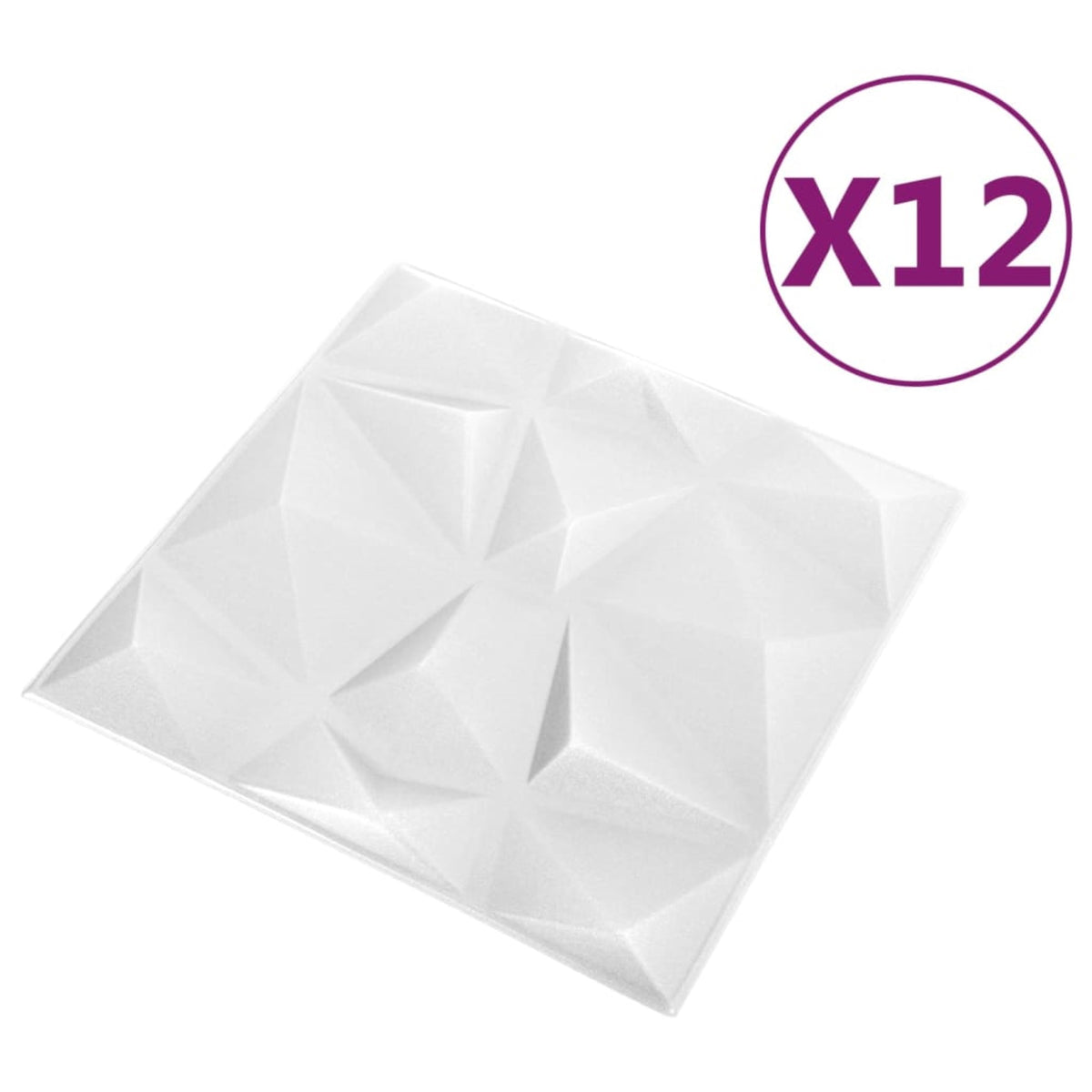 Vidaxl 3D Wall Panels 12 Pcs 19.7'X19.7' Diamond White 32.3 Ft