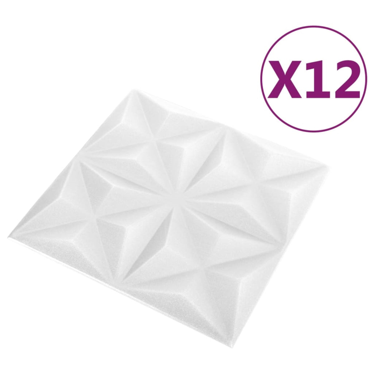 Vidaxl 3D Wall Panels 12 Pcs 19.7'X19.7' Origami White 32.3 Ft