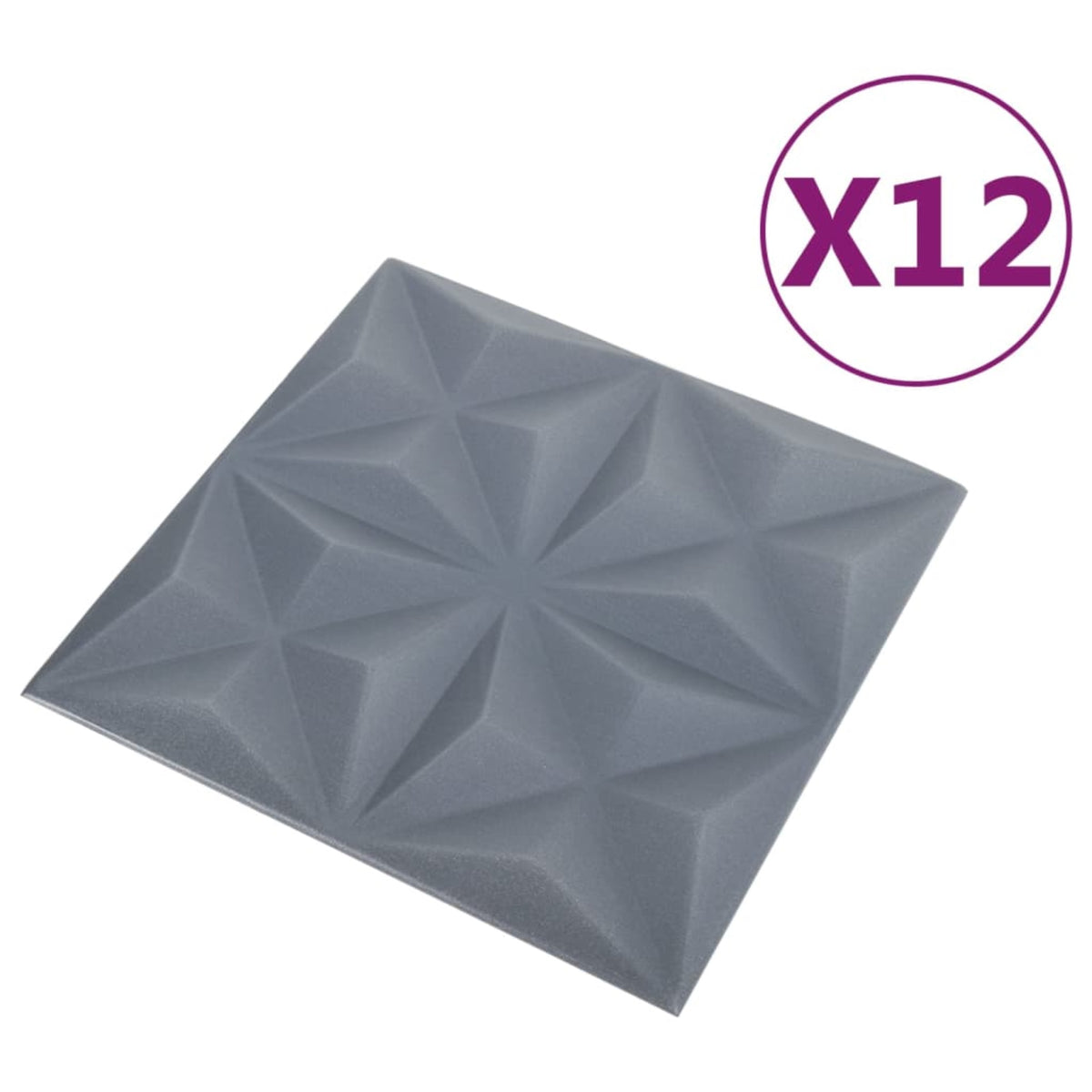 Vidaxl 3D Wall Panels 12 Pcs 19.7'X19.7' Origami Gray 32.3 Ft