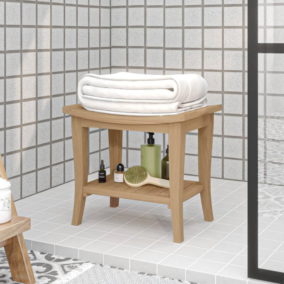 Vidaxl Bathroom Side Table 19.7'X13.8'X17.7' Solid Wood Teak