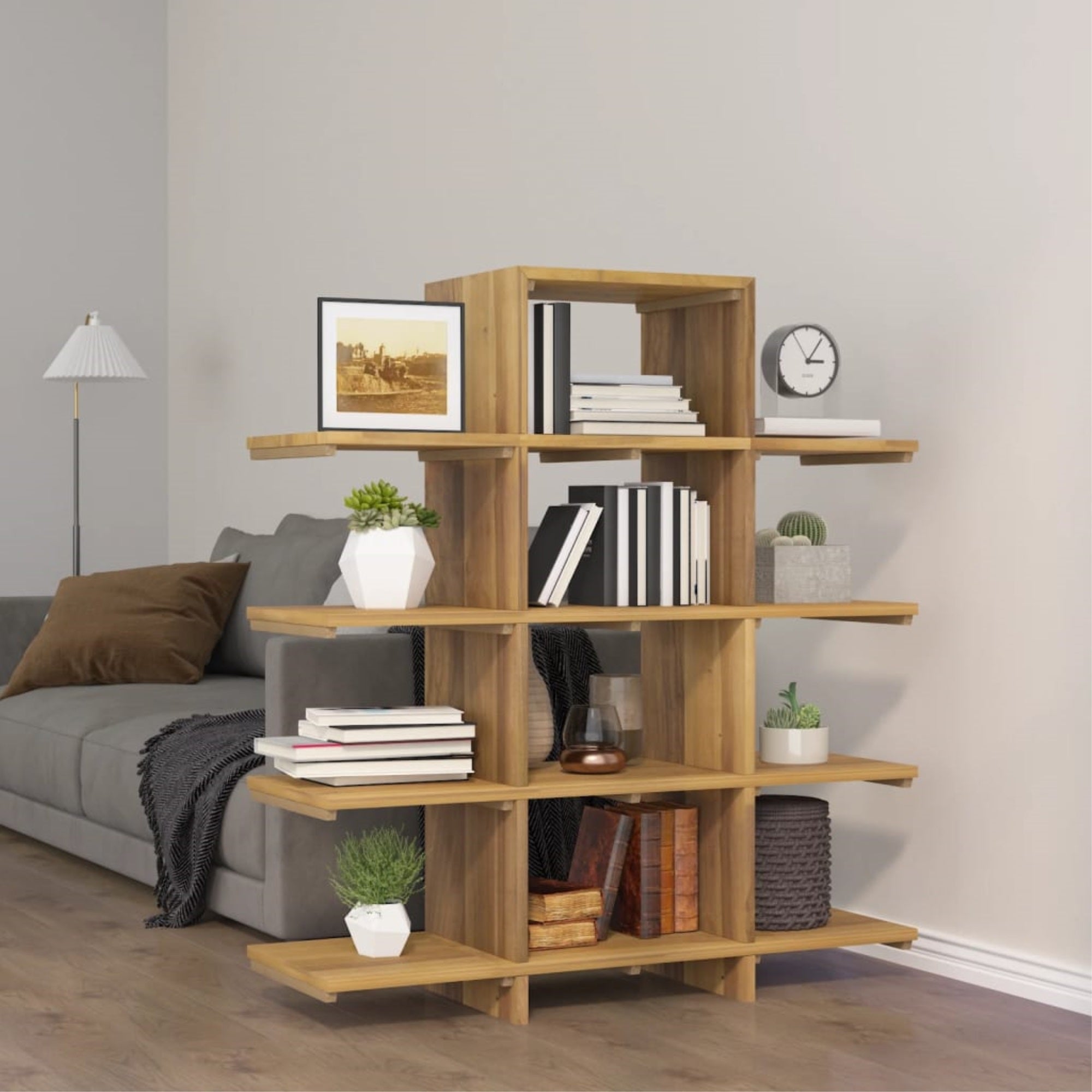 Vidaxl Book Cabinet 39.4'X11.8'X47.2' Solid Wood Teak