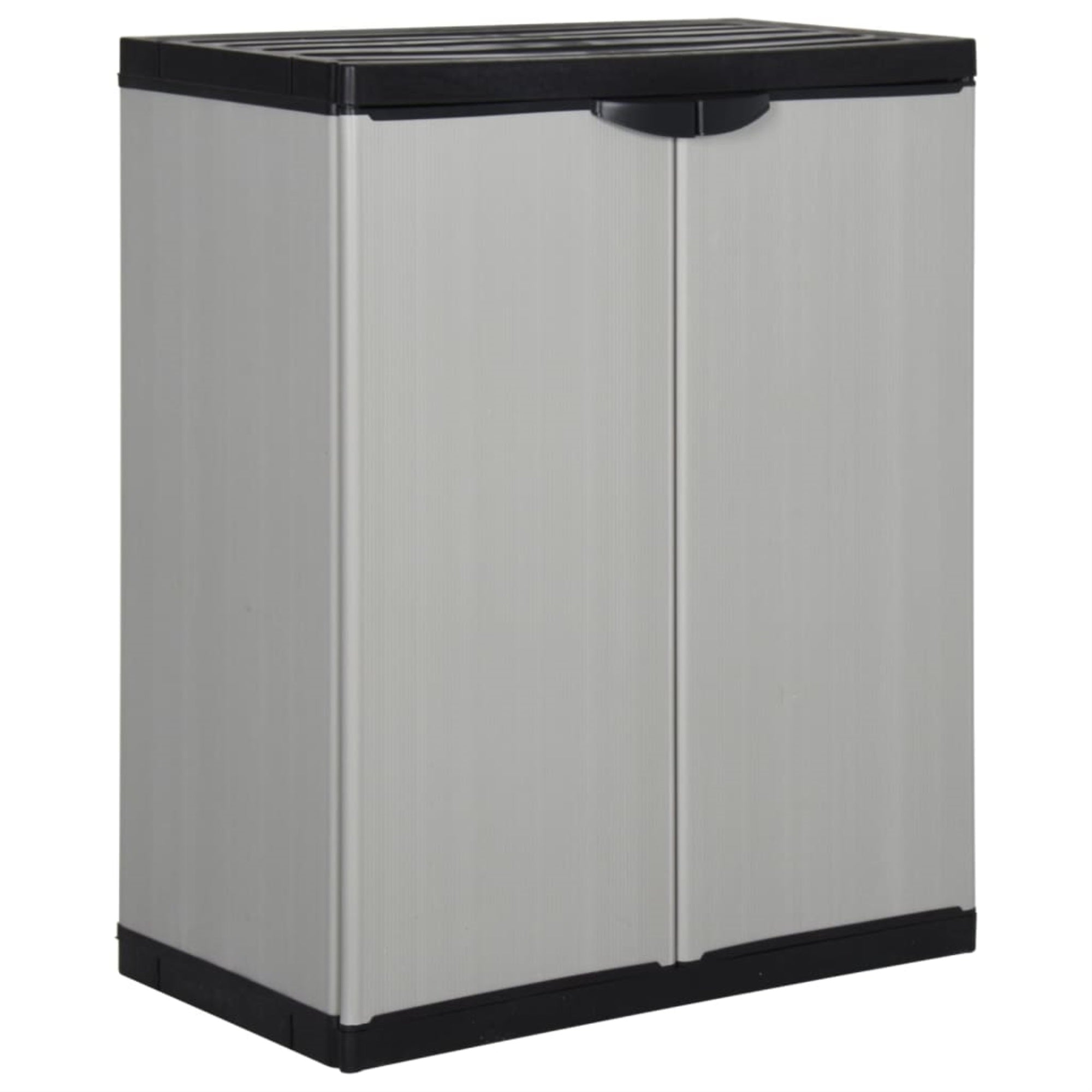 Vidaxl Garden Storage Cabinet With 1 Shelf Gray And Black 26.8'X15.7'X33.5'