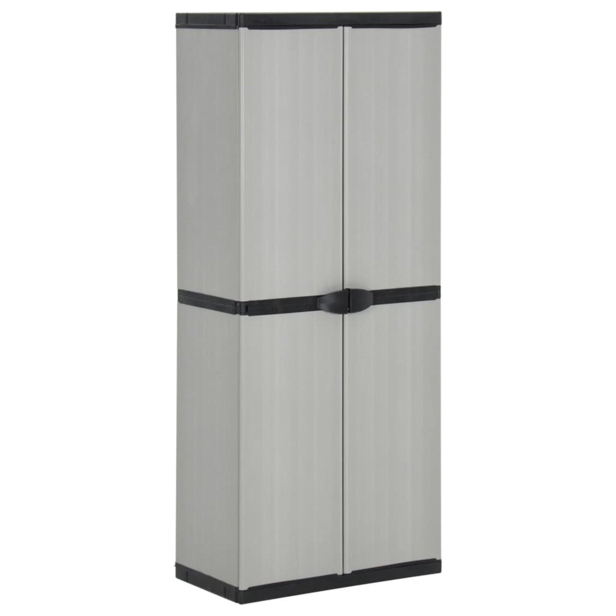 Vidaxl Garden Storage Cabinet With 3 Shelves Gray&Black 26.8'X15.7'X66.1'