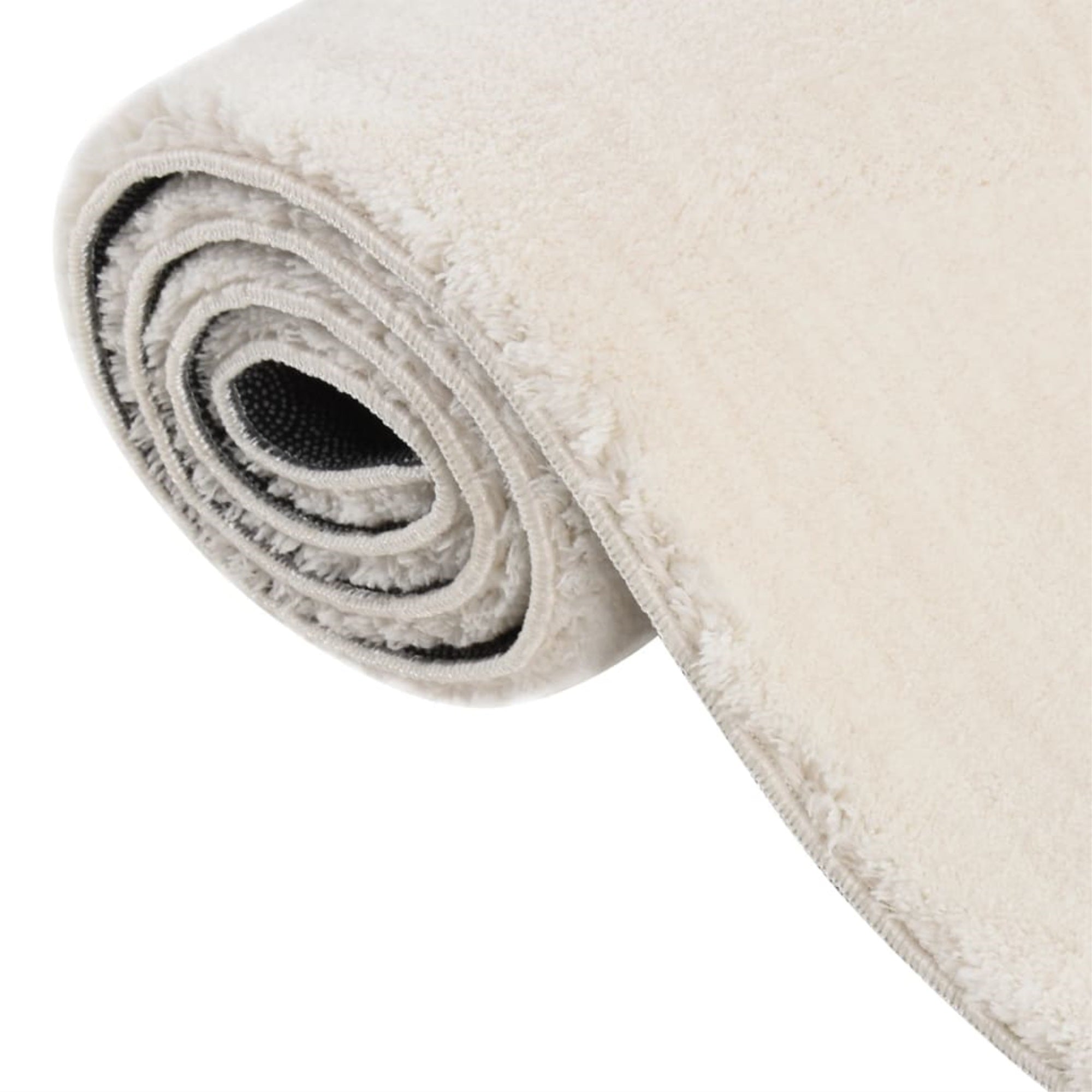 Vidaxl Washable Rug Soft Fluffy Short Pile 63'X90.6' Anti Slip Cream