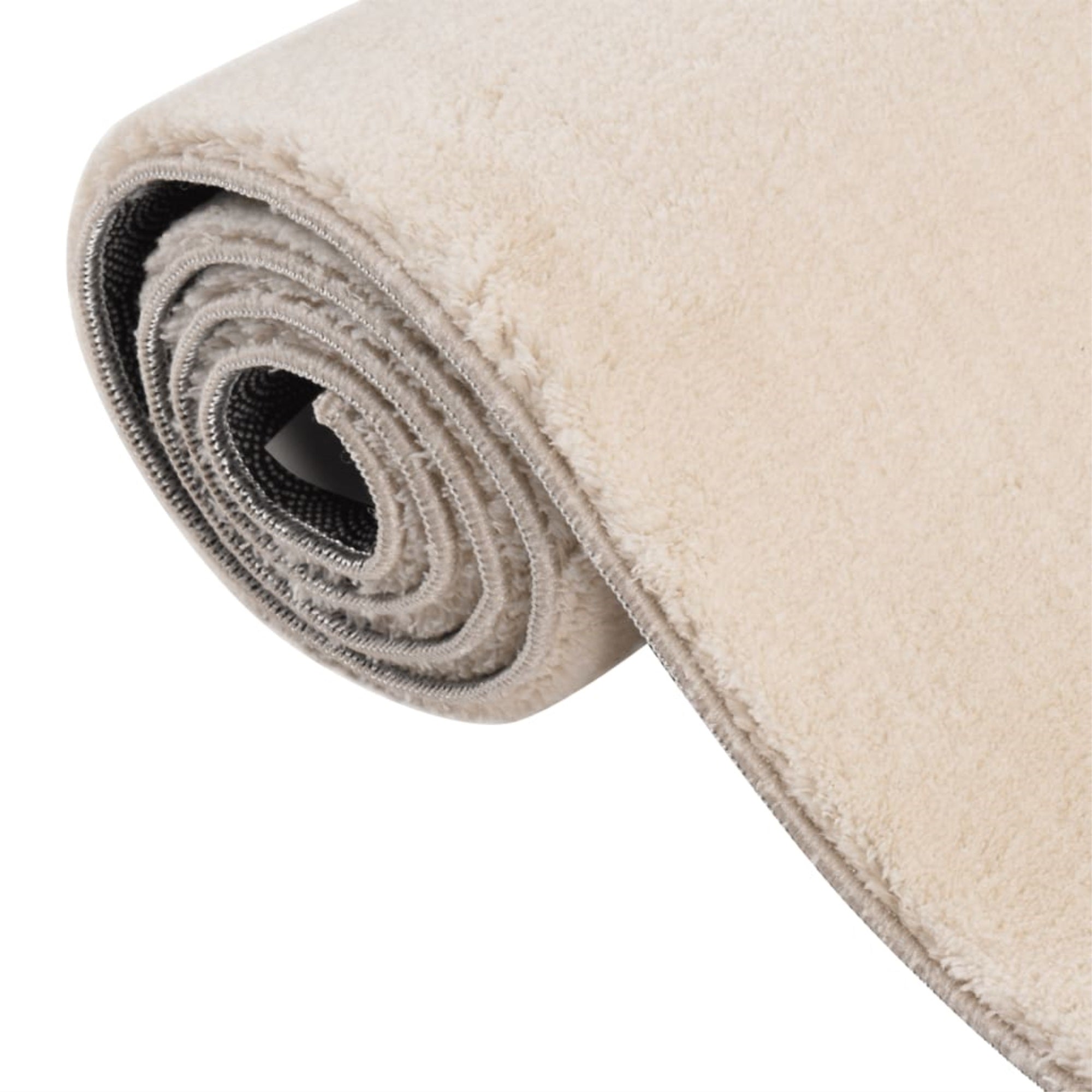 Vidaxl Washable Rug Soft Fluffy Short Pile 63'X90.6' Anti Slip Beige