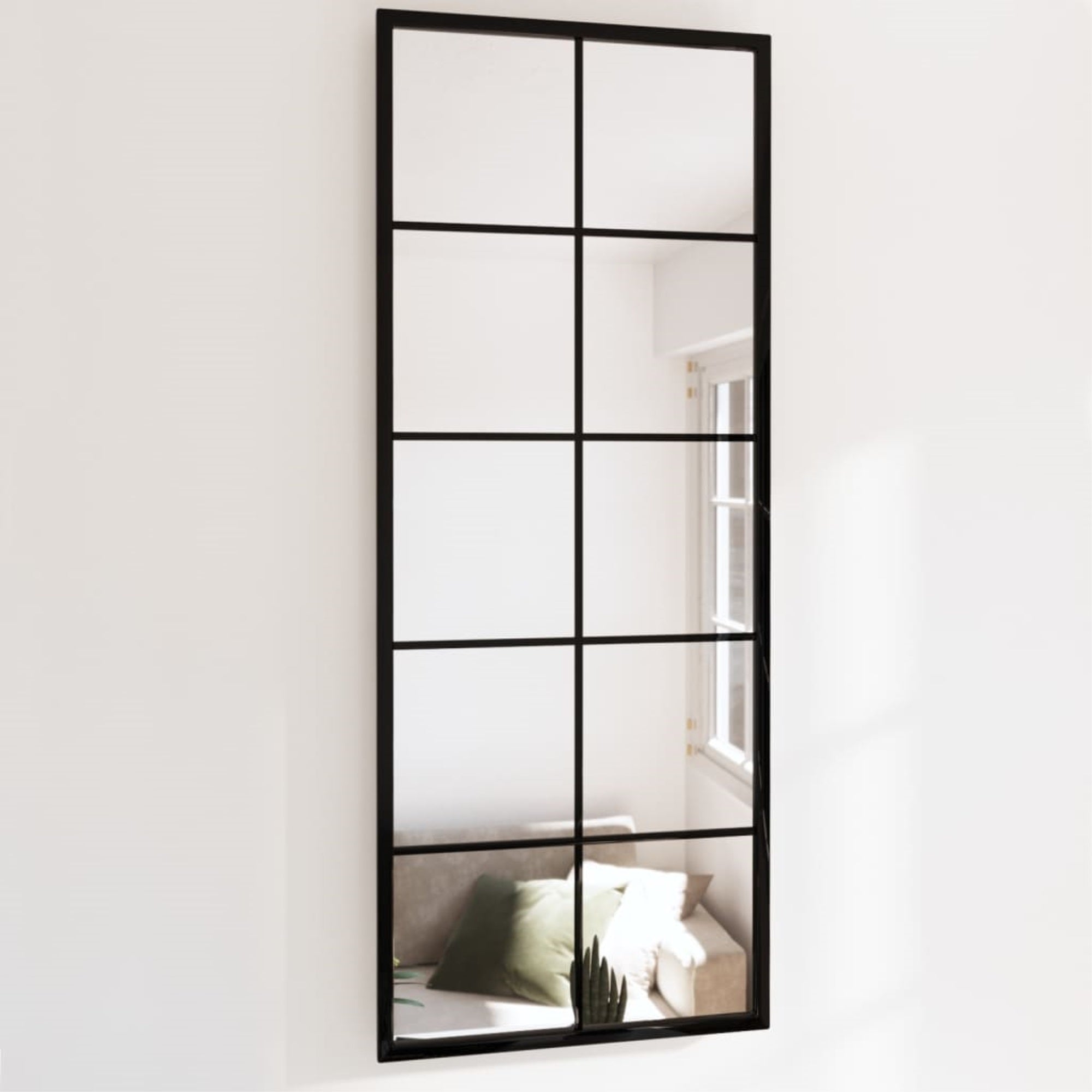 Vidaxl Wall Mirror Black 39.4'X15.7' Metal