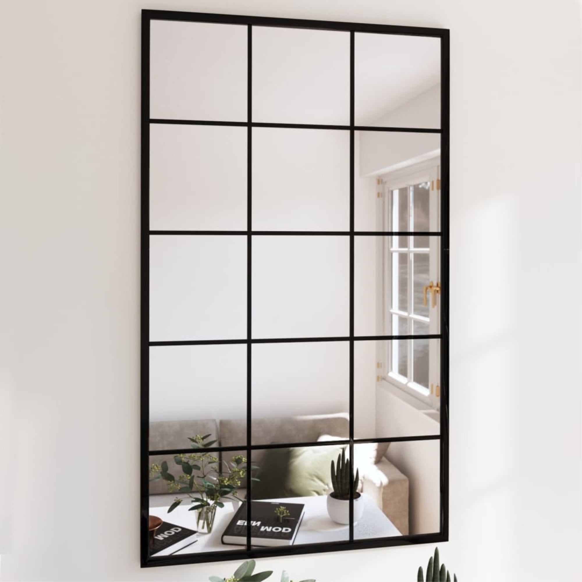 Vidaxl Wall Mirror Black 39.4'X23.6' Metal