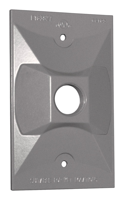 Rect Cover 1Hl 1G Gray (Pack Of 1)