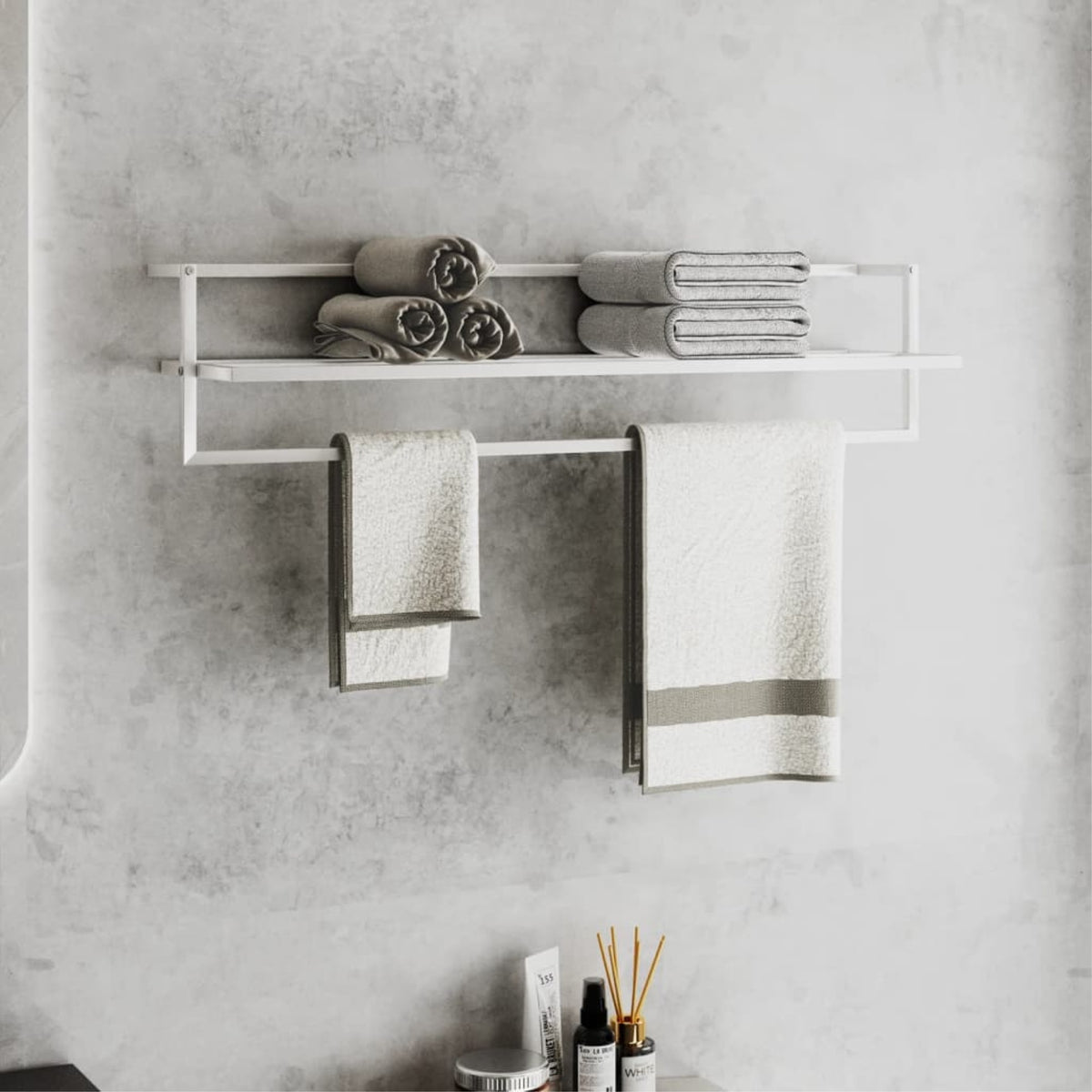 Vidaxl Towel Rack White 37.4'X9.8'X8.7' Iron