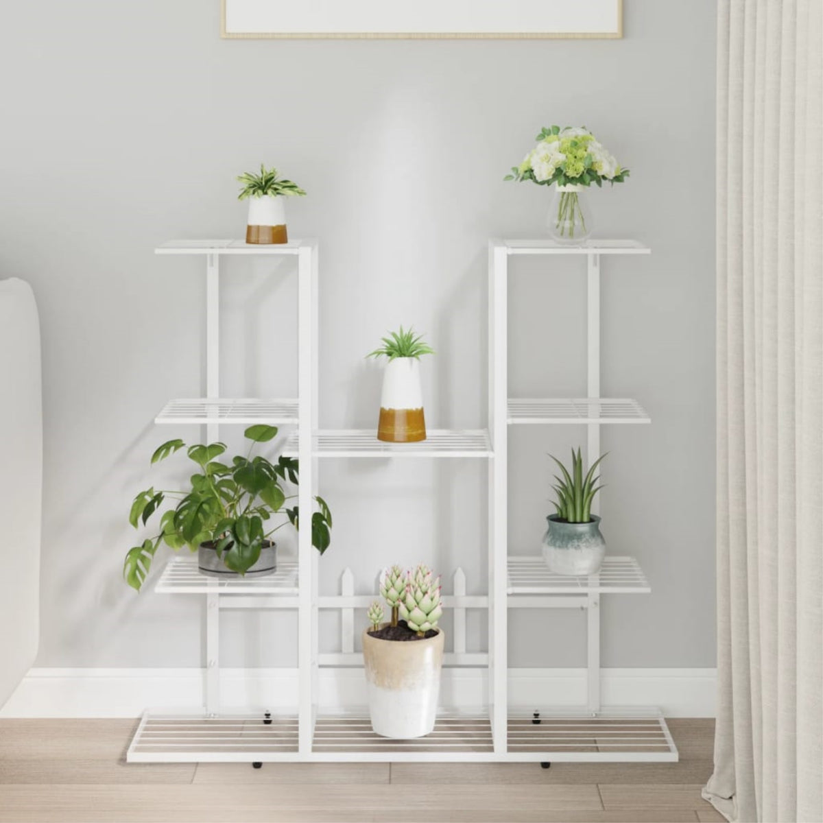 Vidaxl Flower Stand 37.2'X9.8'X35' White Iron