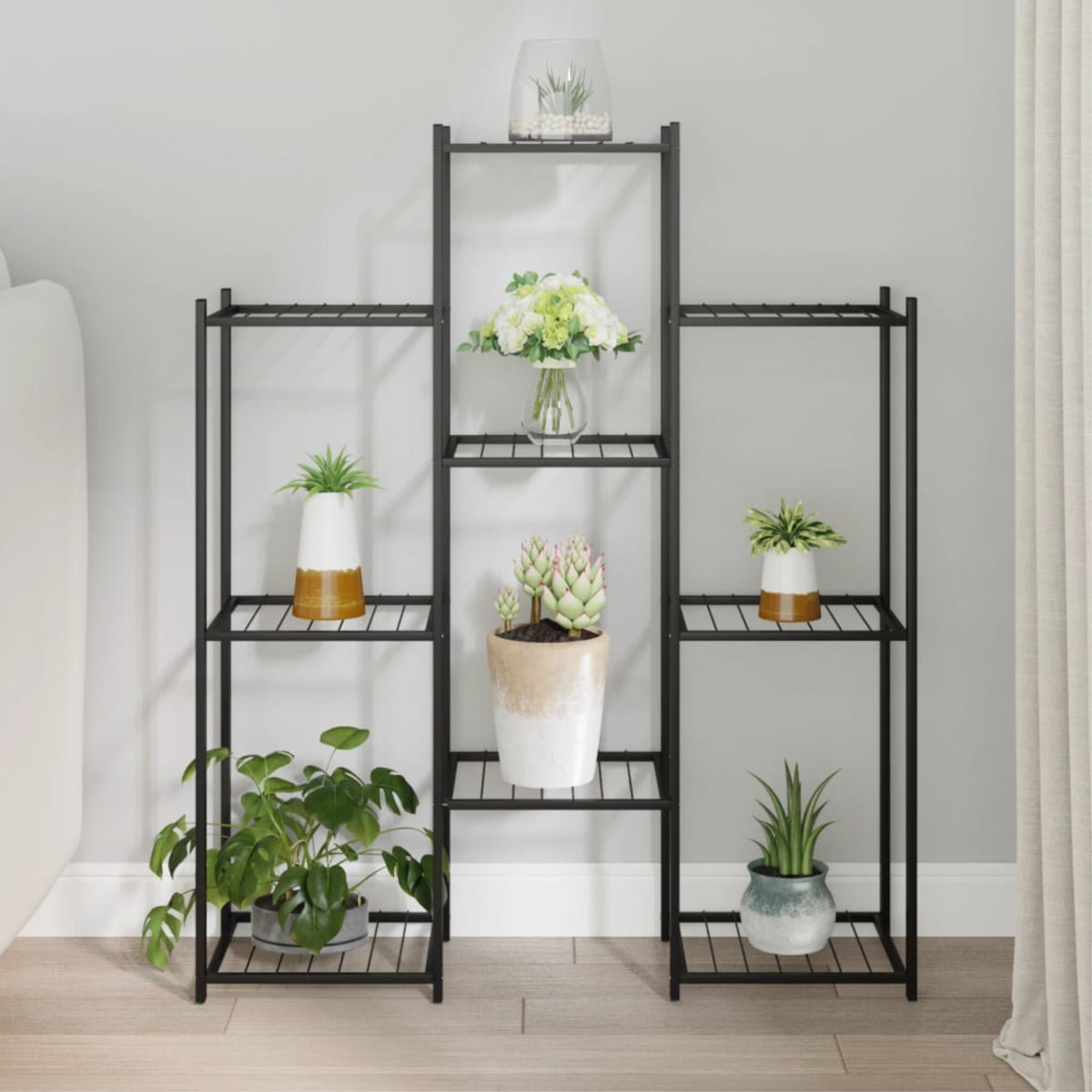 Vidaxl Flower Stand 32.7'X9.8'X39.4' Black Iron