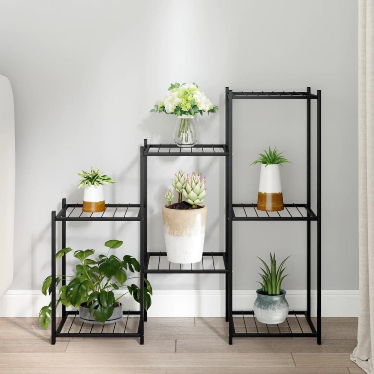 Vidaxl Flower Stand 32.7'X9.8'X31.5' Black Iron