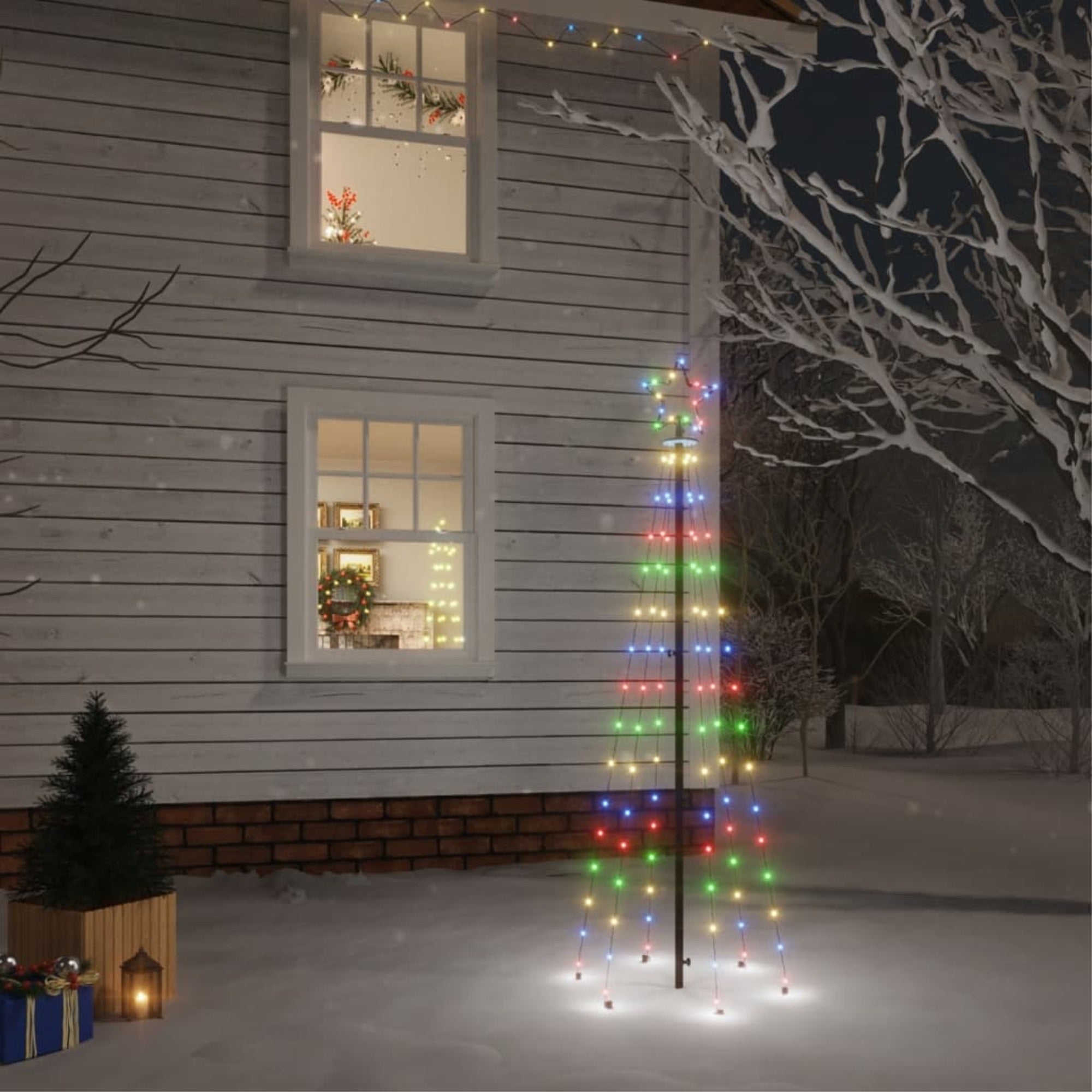 Vidaxl Christmas Tree With Spike Colorful 108 Leds 70.9'