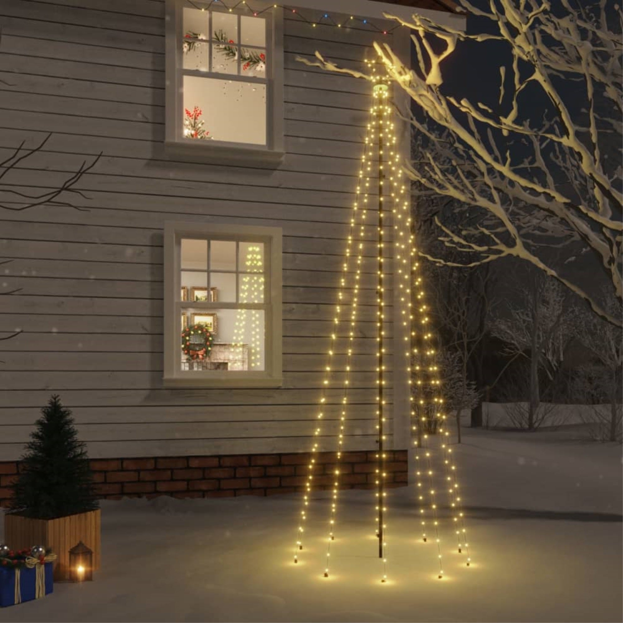 Vidaxl Christmas Tree With Spike Warm White 310 Leds 118.1'