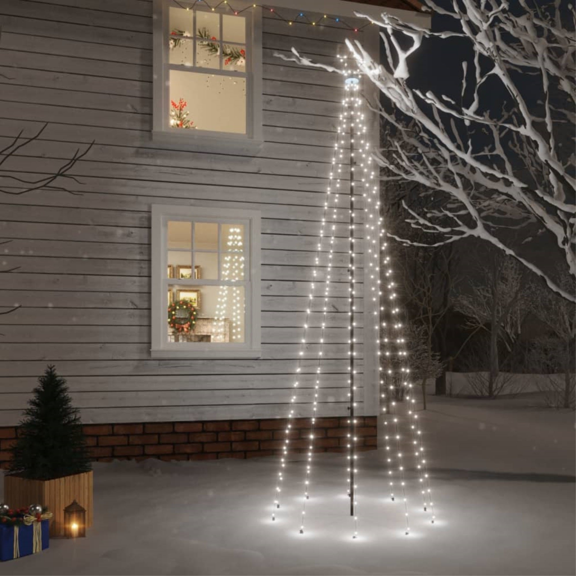 Vidaxl Christmas Tree With Spike Cold White 310 Leds 118.1'