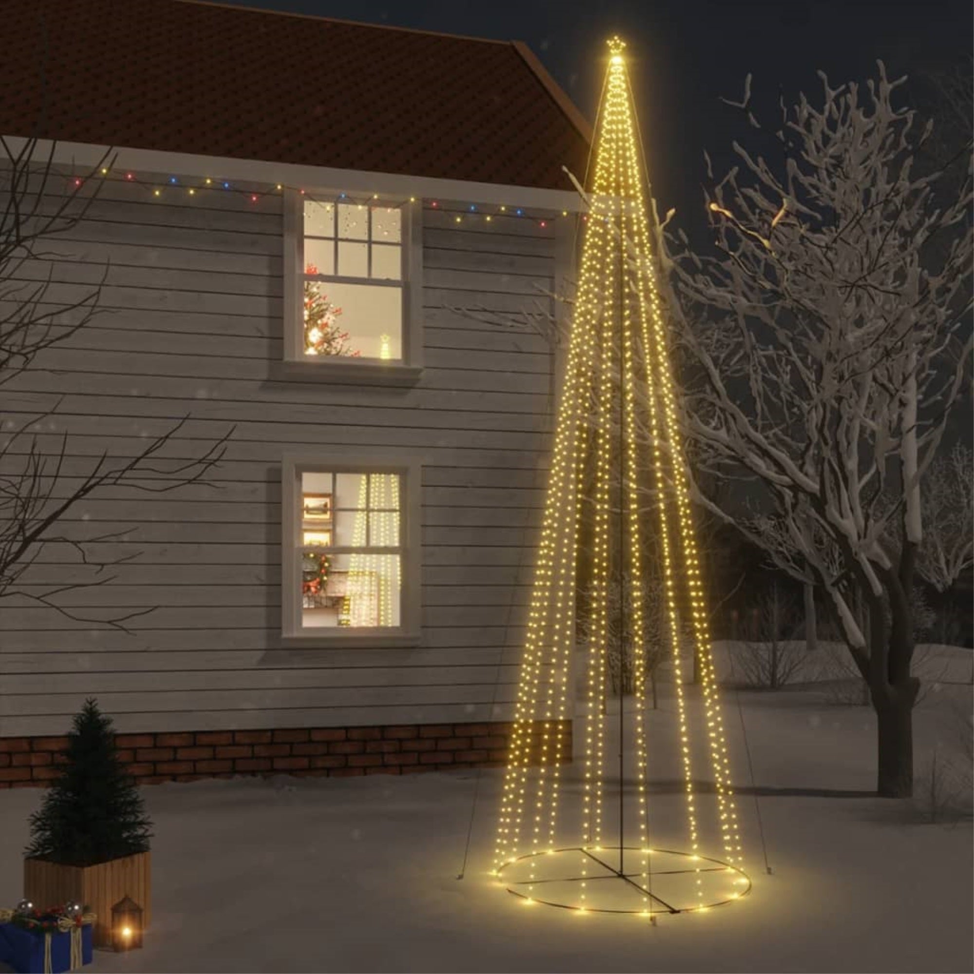 Vidaxl Christmas Cone Tree Warm White 1134 Leds 90.6'X315'