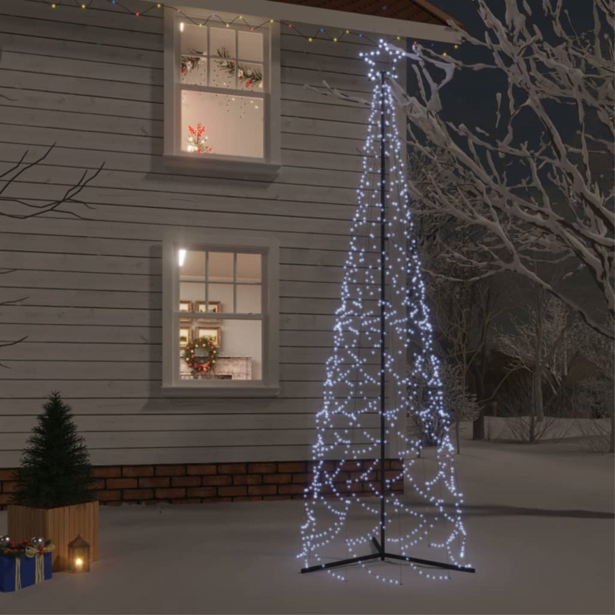 Vidaxl Christmas Cone Tree Cold White 500 Leds 39.4'X118.1'