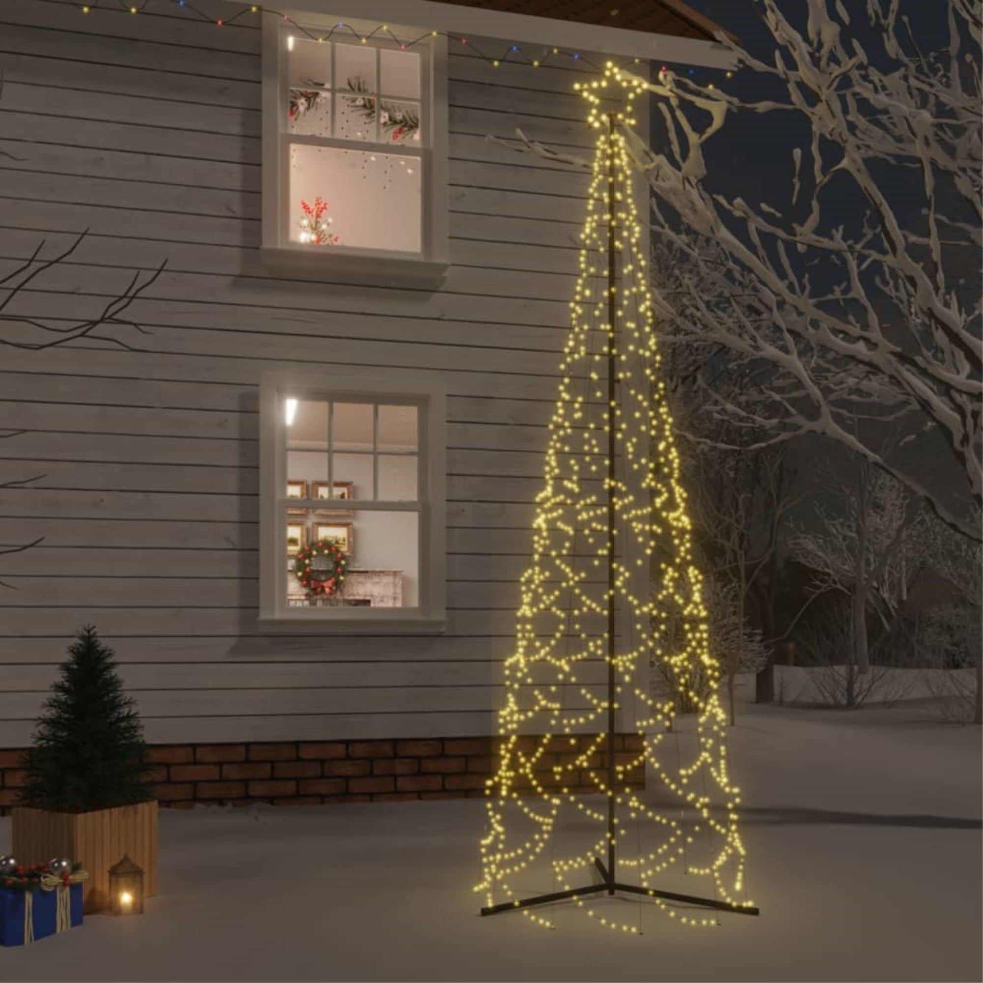 Vidaxl Christmas Cone Tree Warm White 500 Leds 39.4'X118.1'