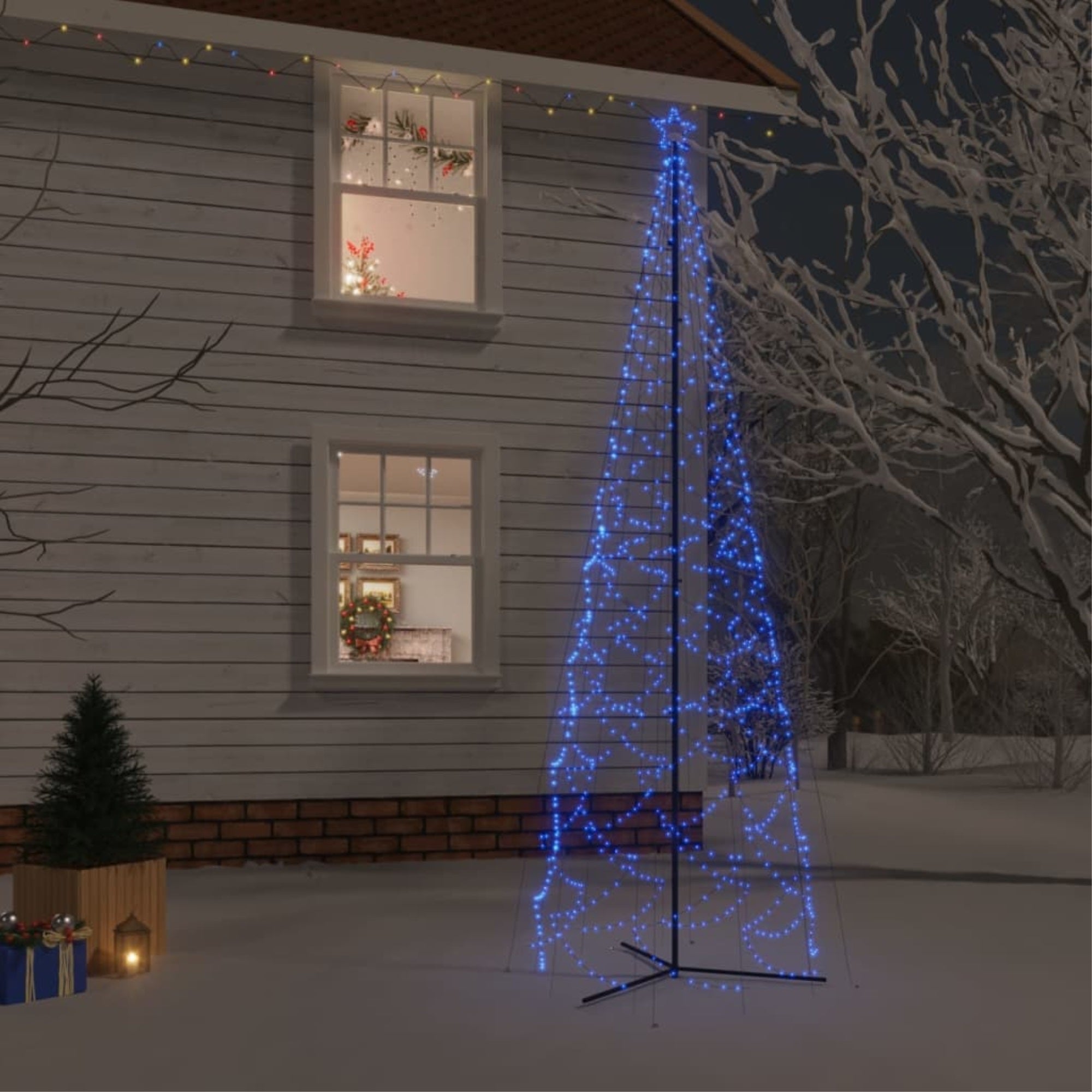 Vidaxl Christmas Cone Tree Blue 1400 Leds 63'X196.9'