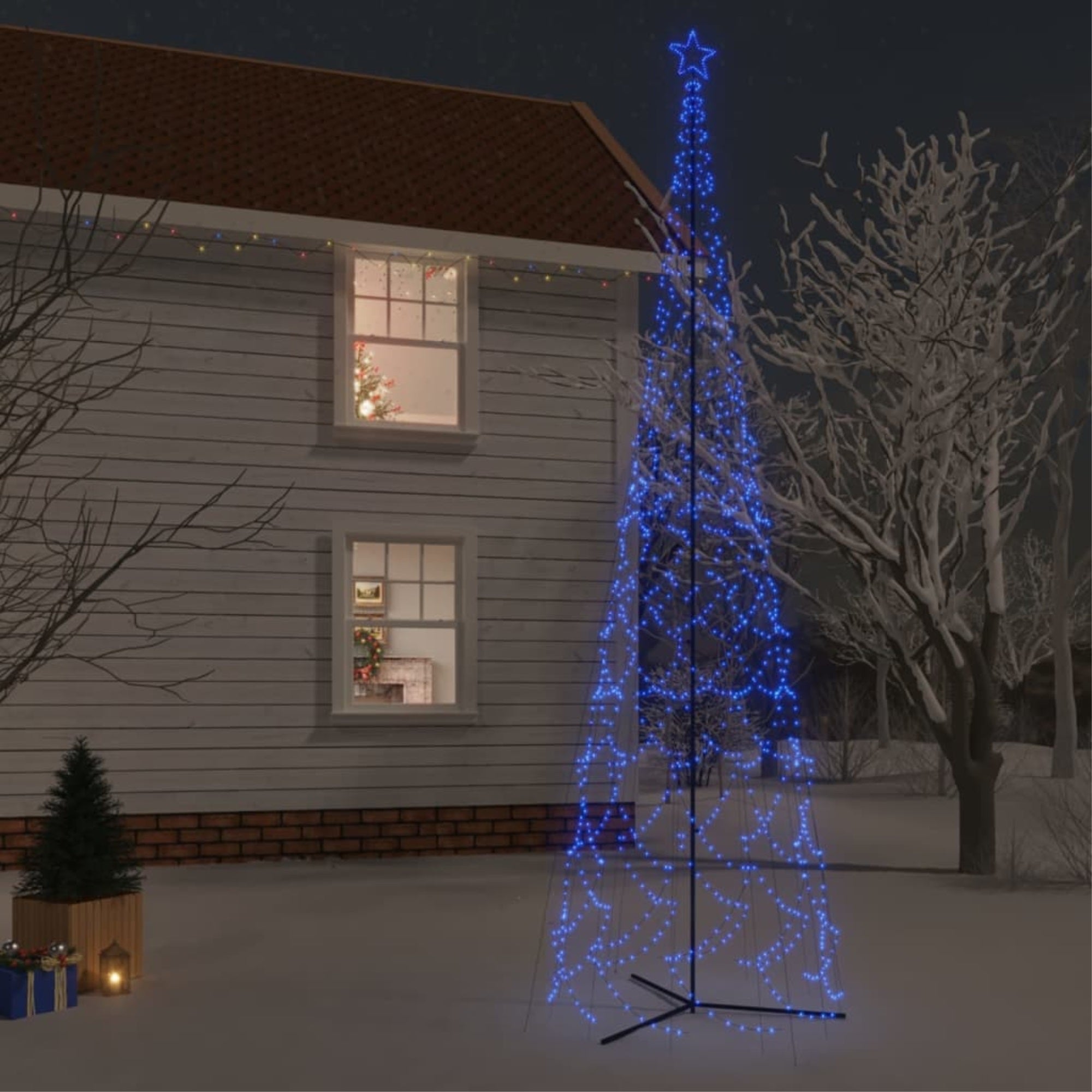 Vidaxl Christmas Cone Tree Blue 3000 Leds 90.6'X315'